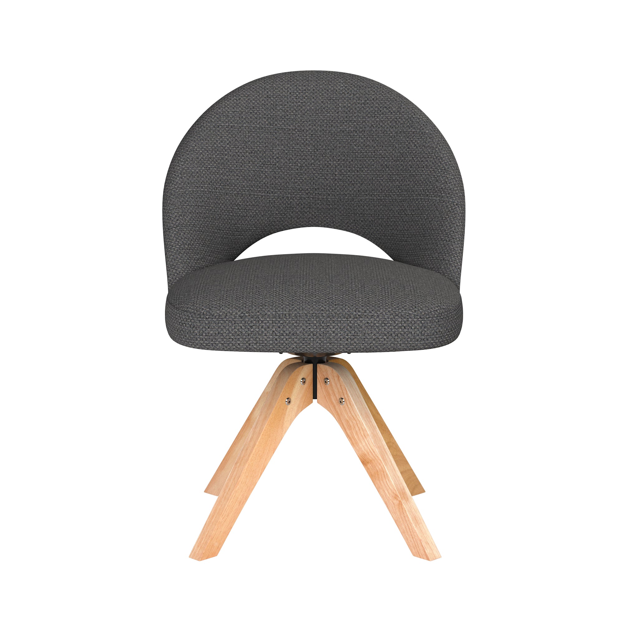 Drehstuhl MICK grau mit Holzuntergestell