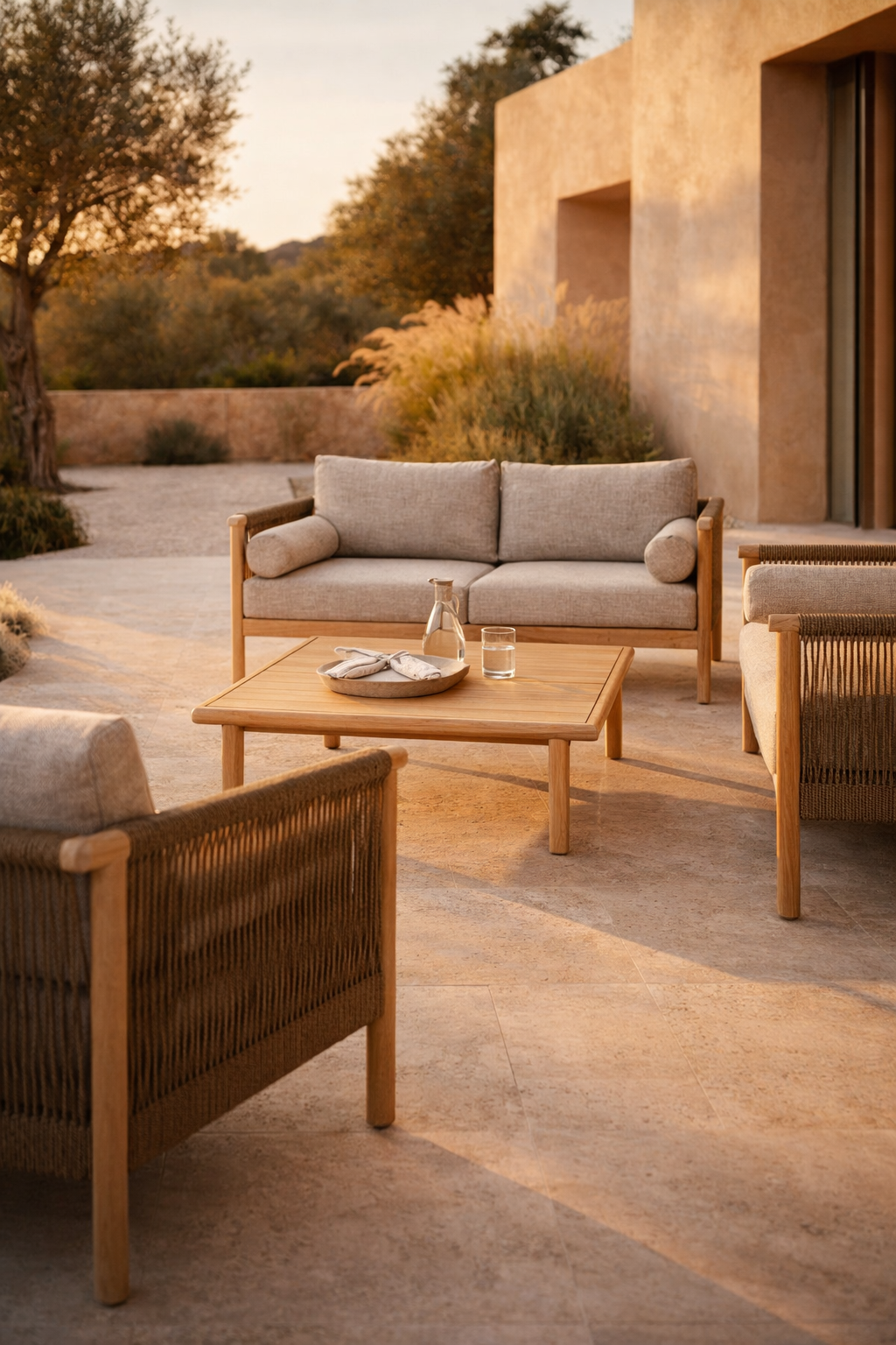 Gartenmöbelset OASIS grau mit Akazienholz