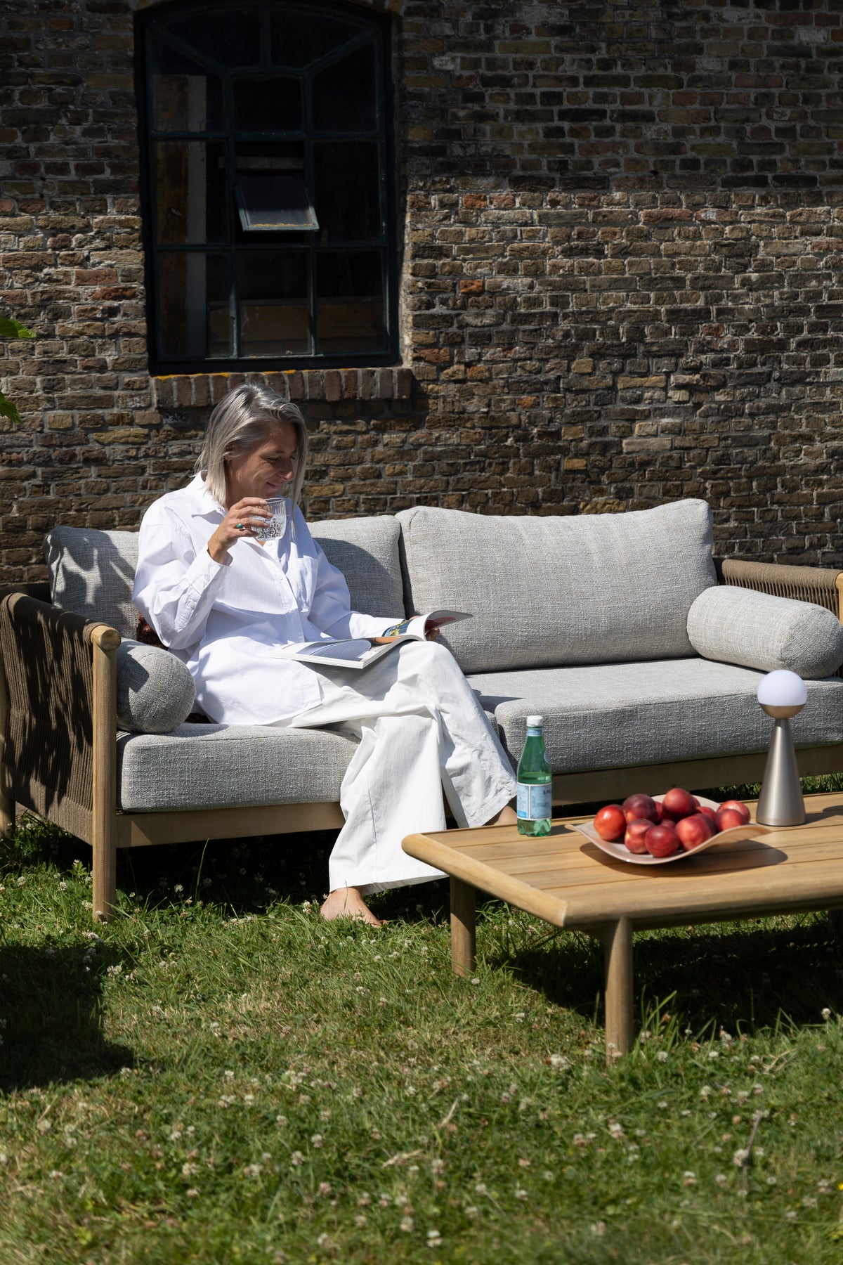 Gartenmöbelset OASIS grau mit Akazienholz