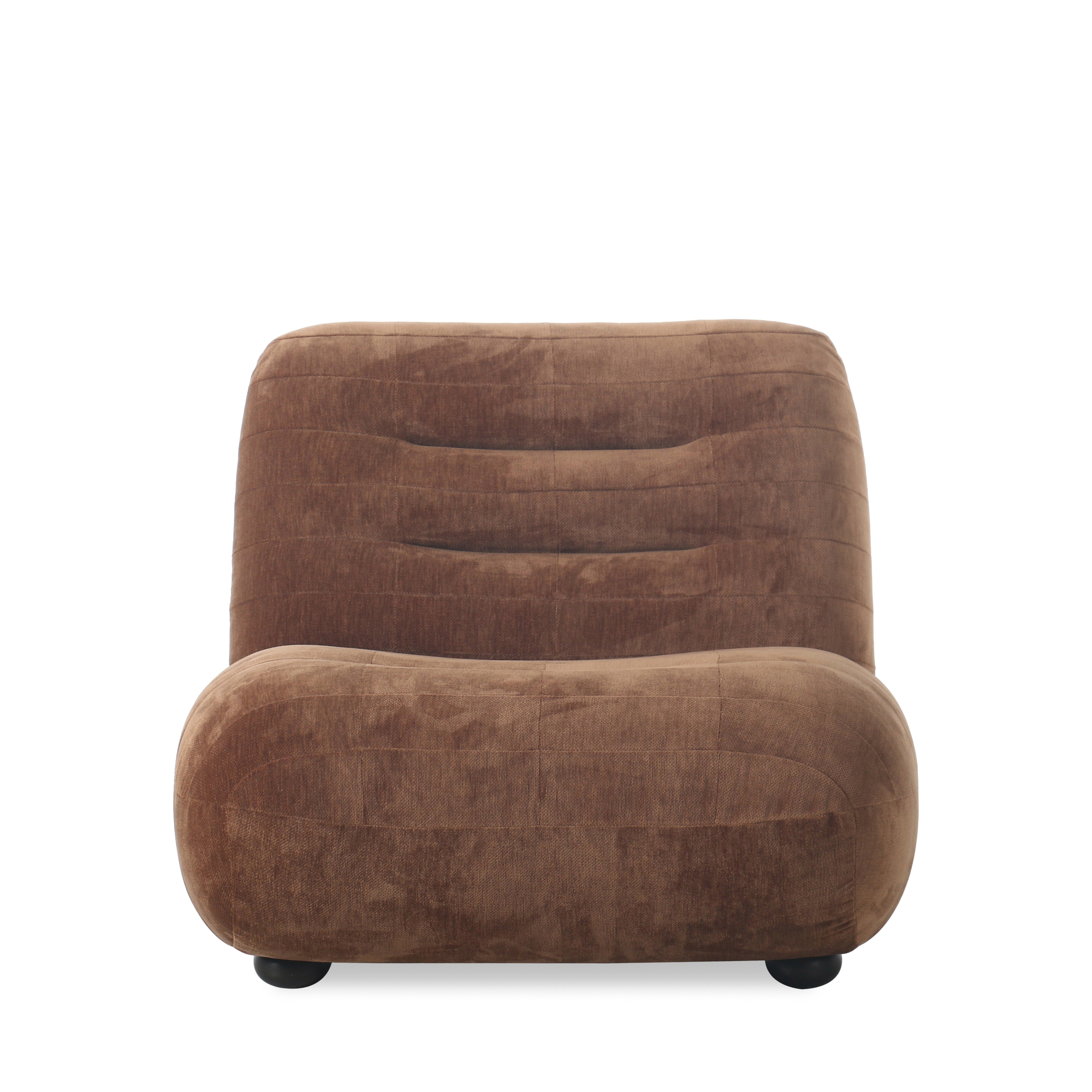 WYATT armchair in cognac velvet