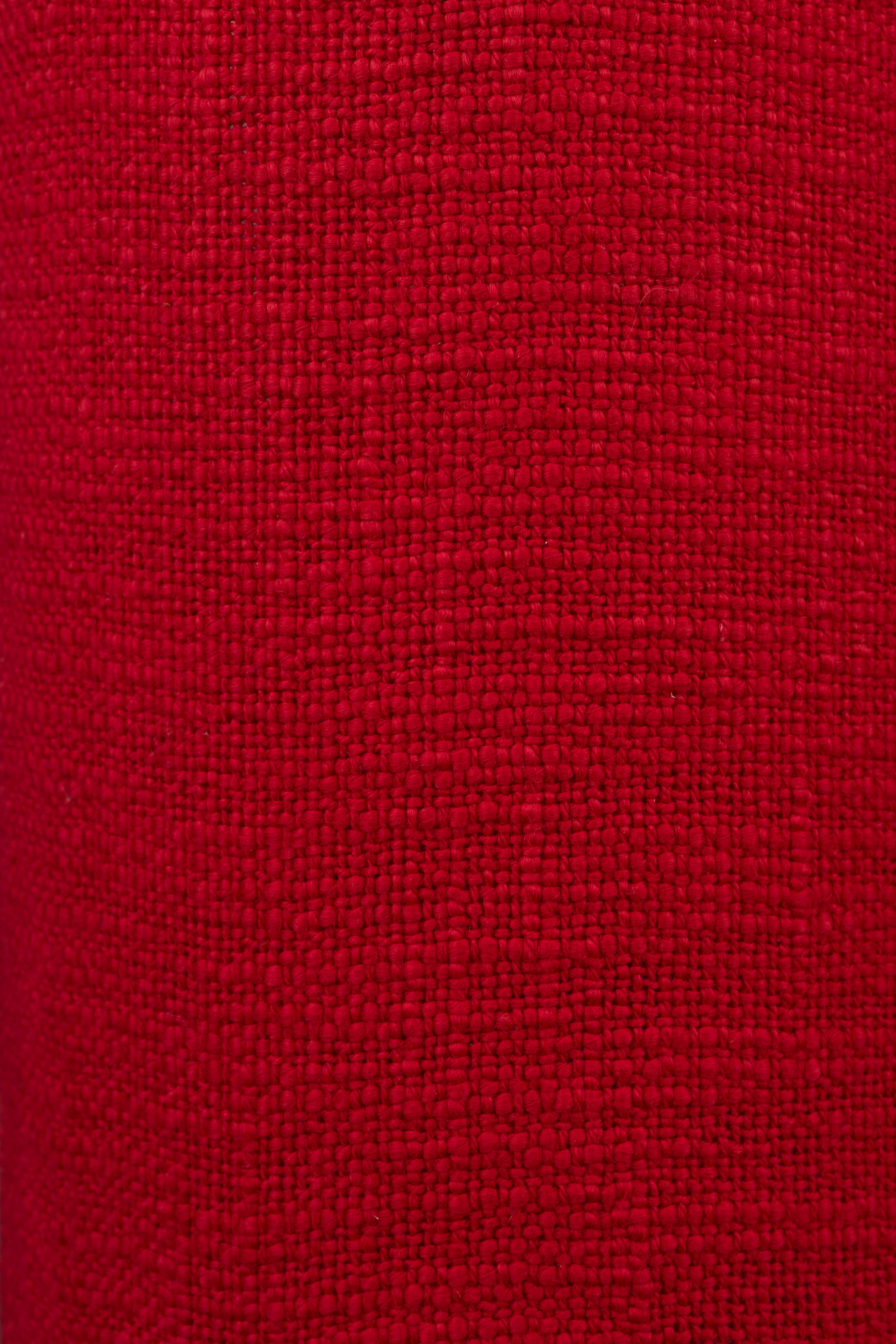 Tischlampe JULES rot mit braunem Fuß