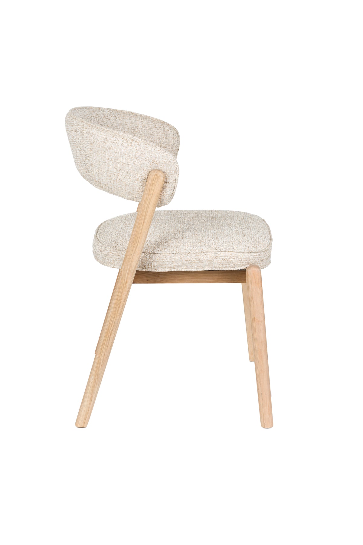 Stuhl BRIGHT beige mit Eichenbasis