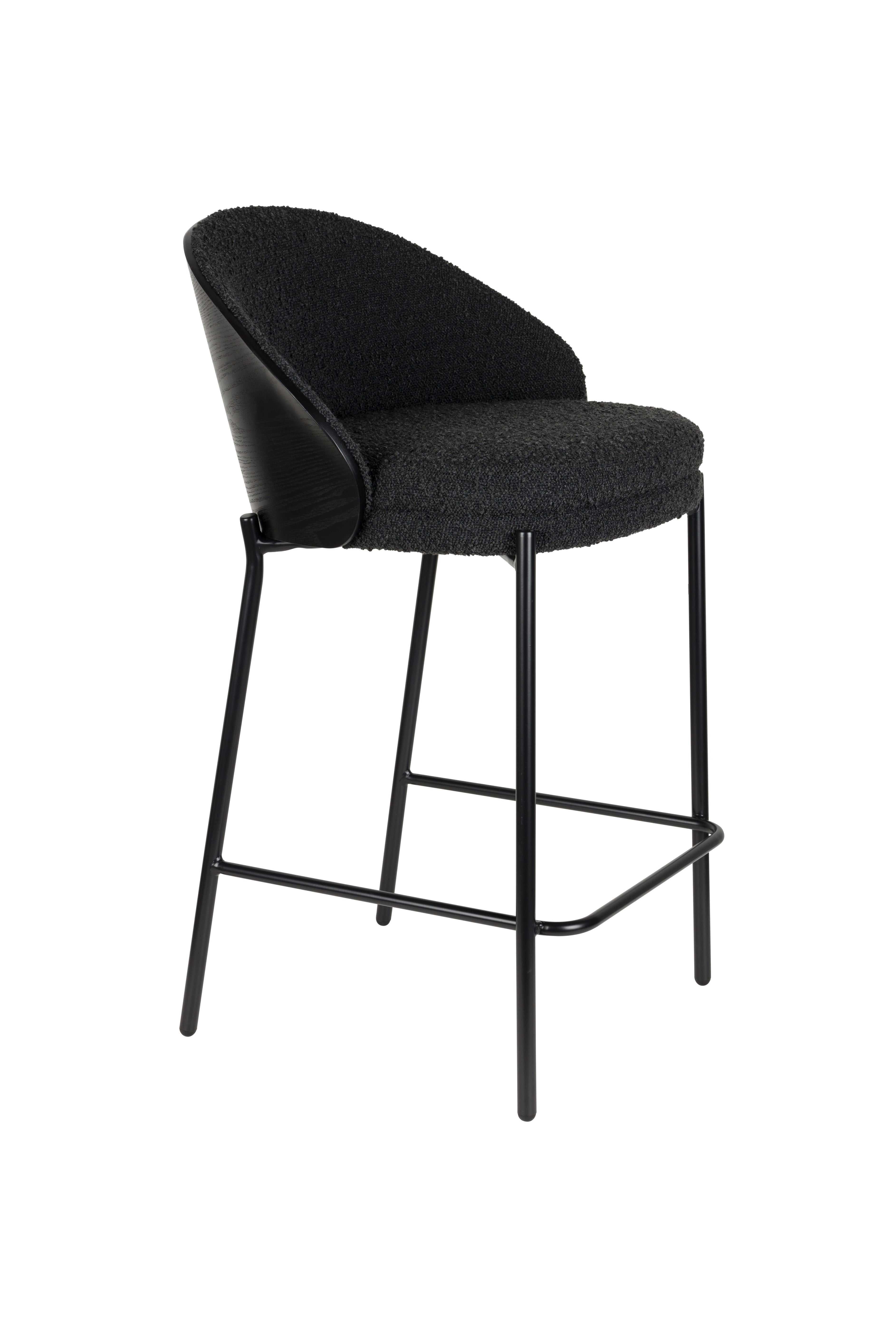 RODIN bar stool black with black base