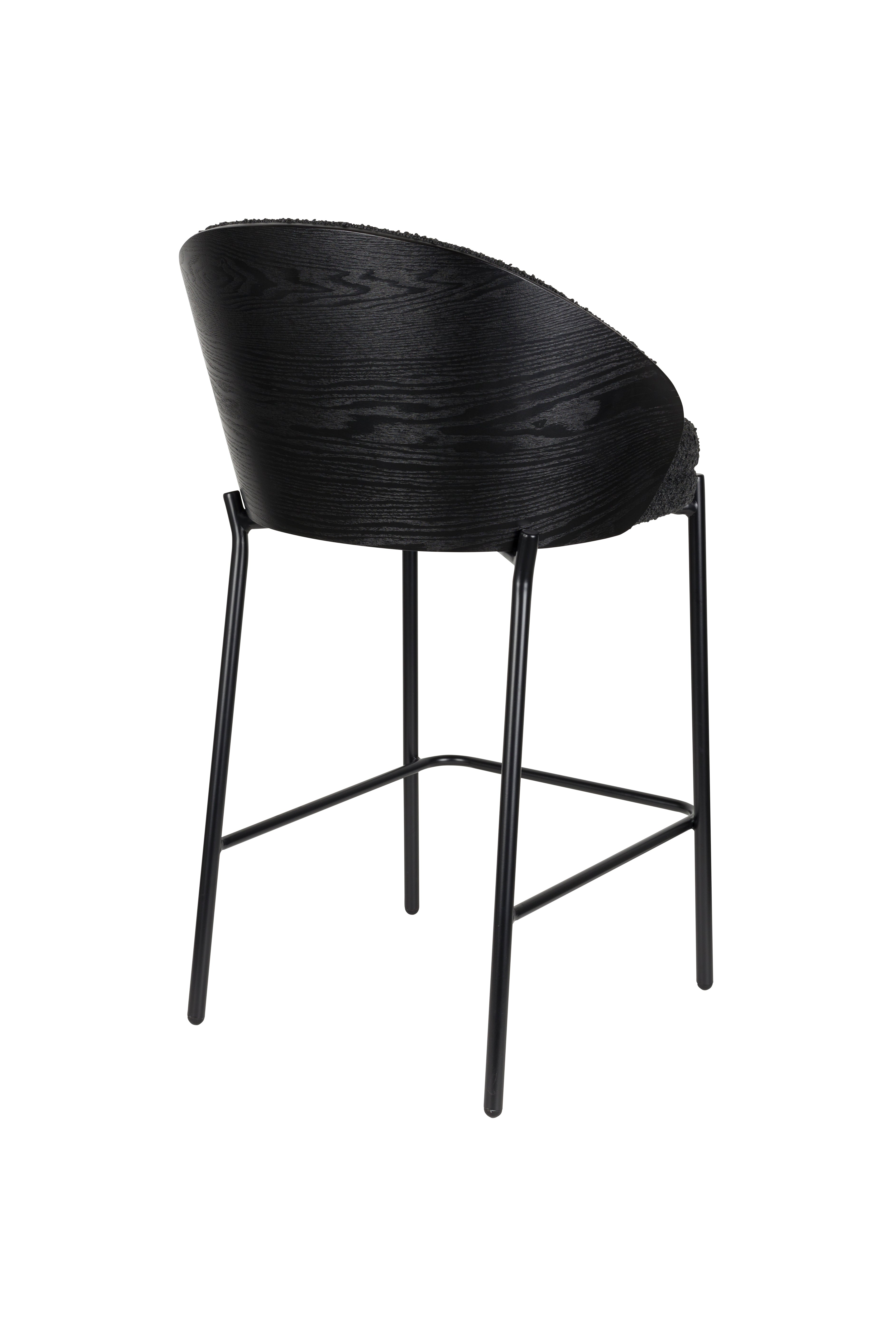 RODIN bar stool black with black base