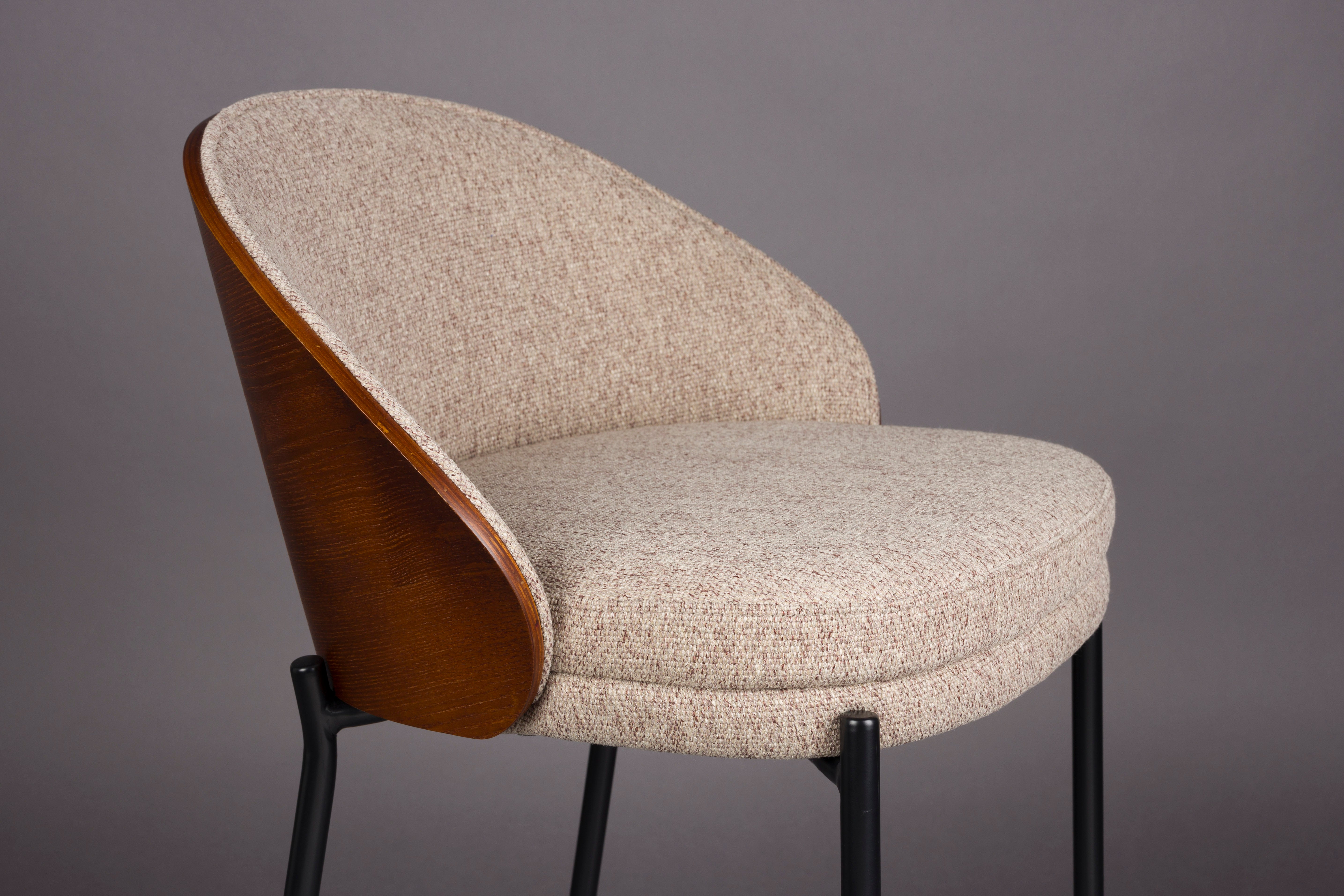 Barstuhl RODIN beige mit Holzfuß