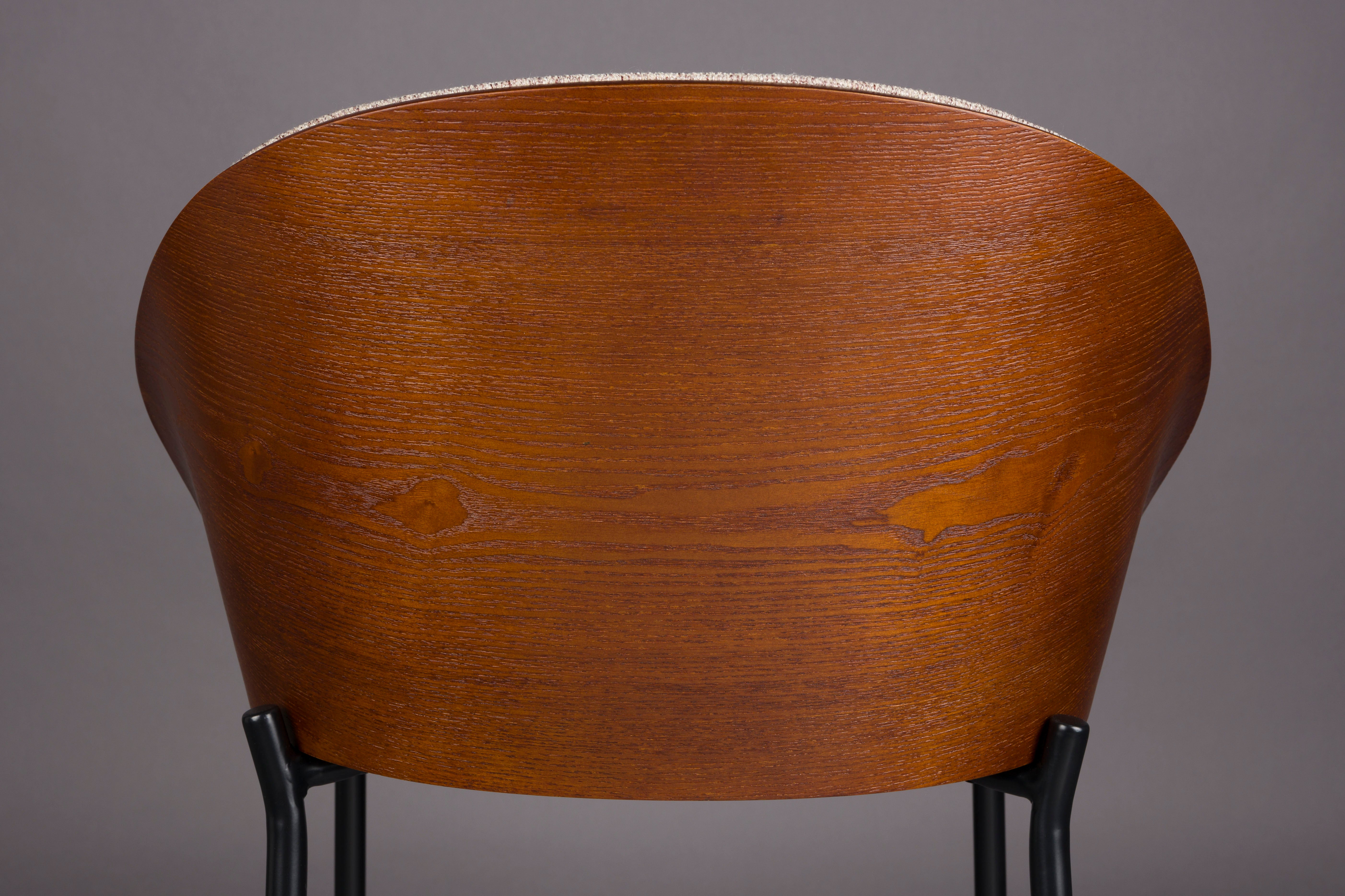 Barstuhl RODIN beige mit Holzfuß