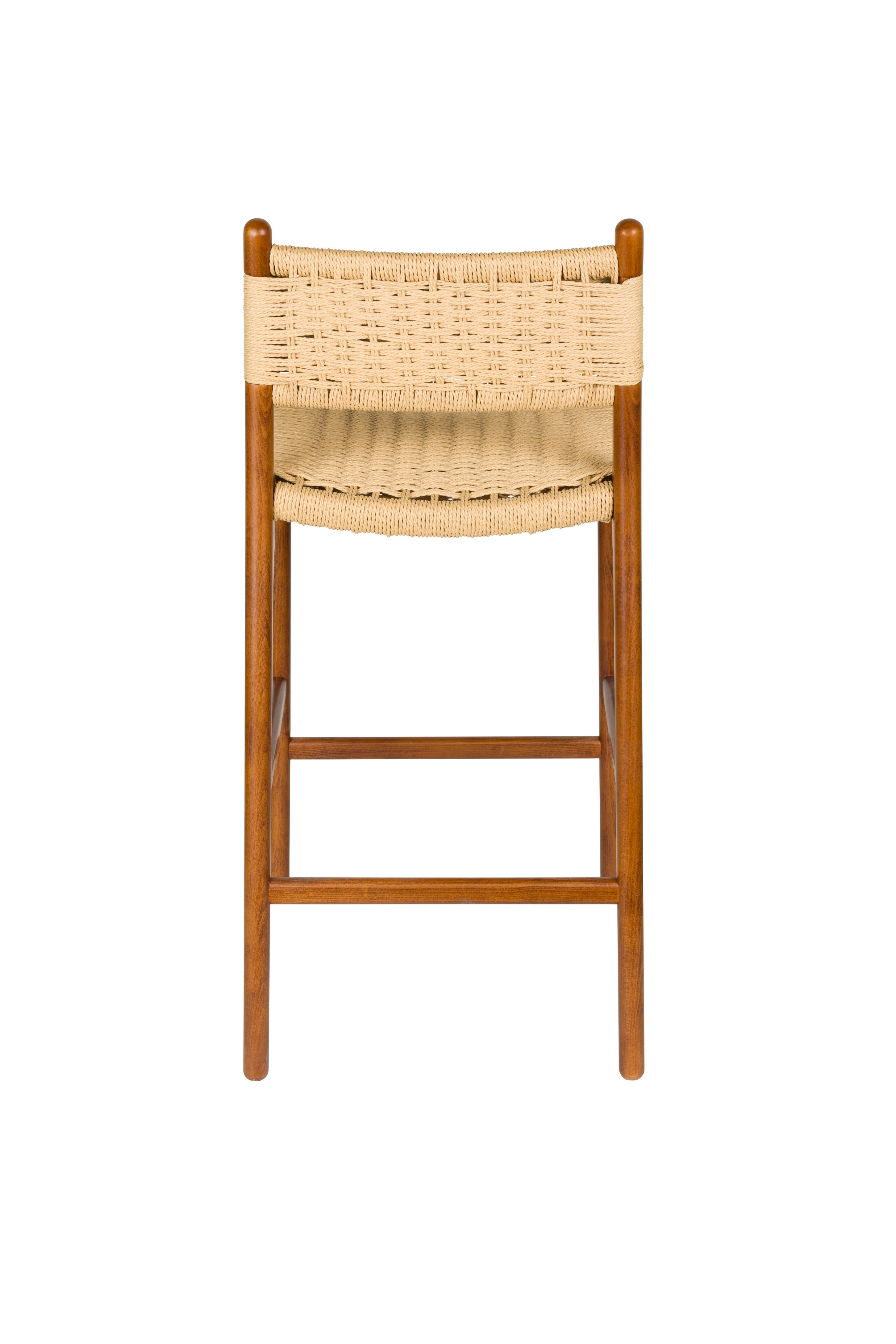 Hocker CECILE aus Buchenholz mit Nussbaum-Finish