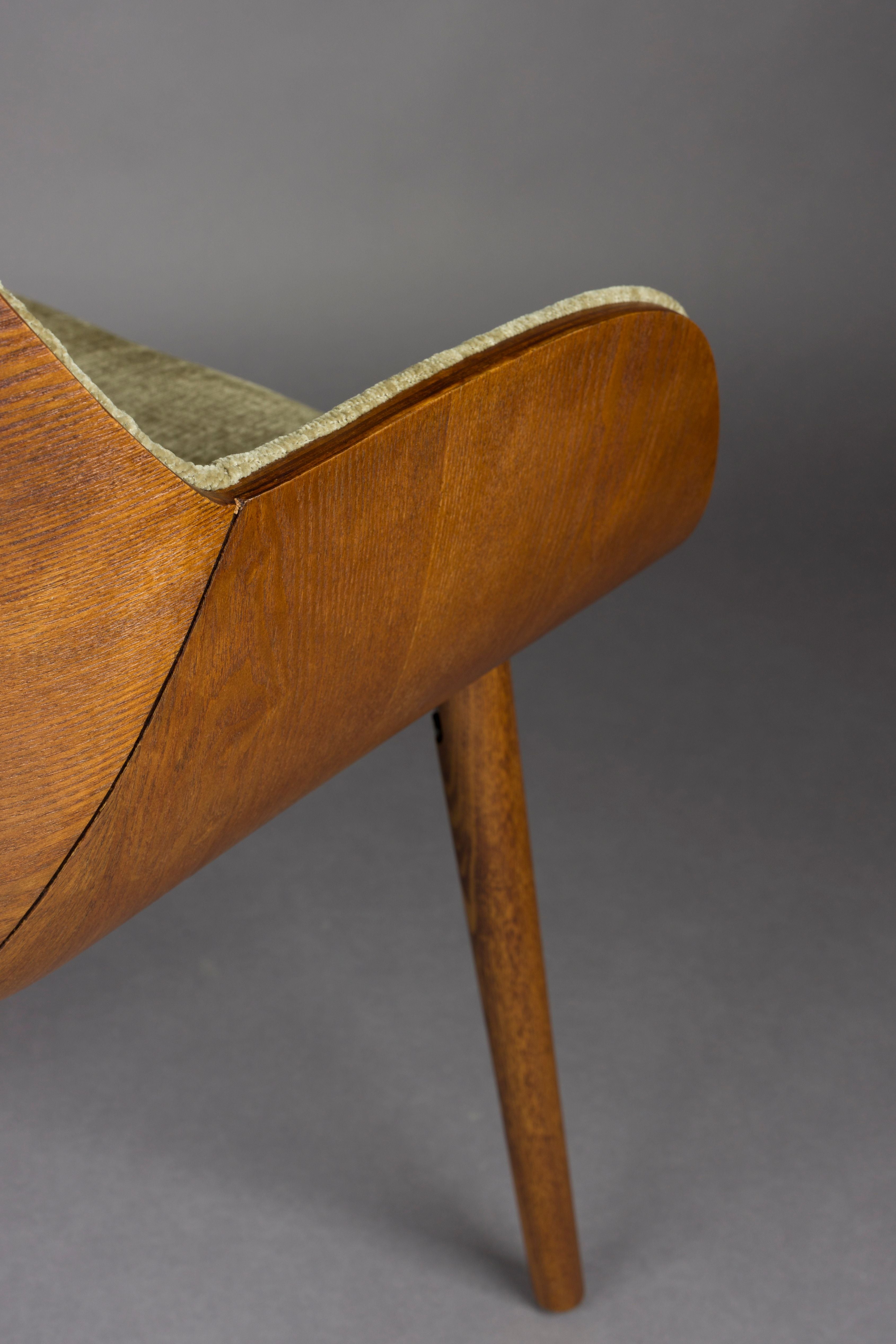 Stuhl TAYLOR grün mit Holzgestell