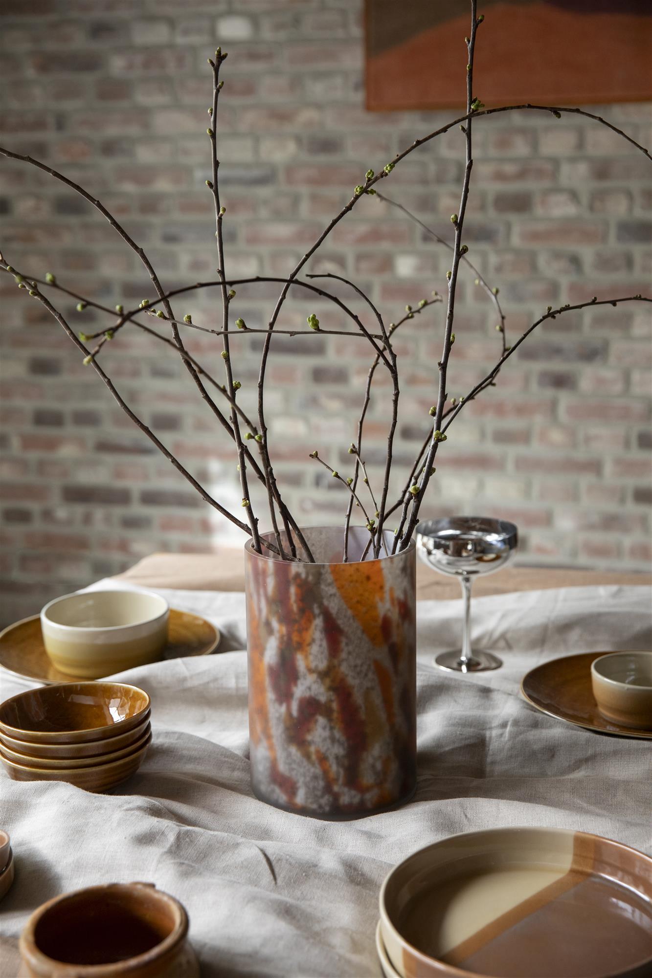 Vase EARL orange mit braun