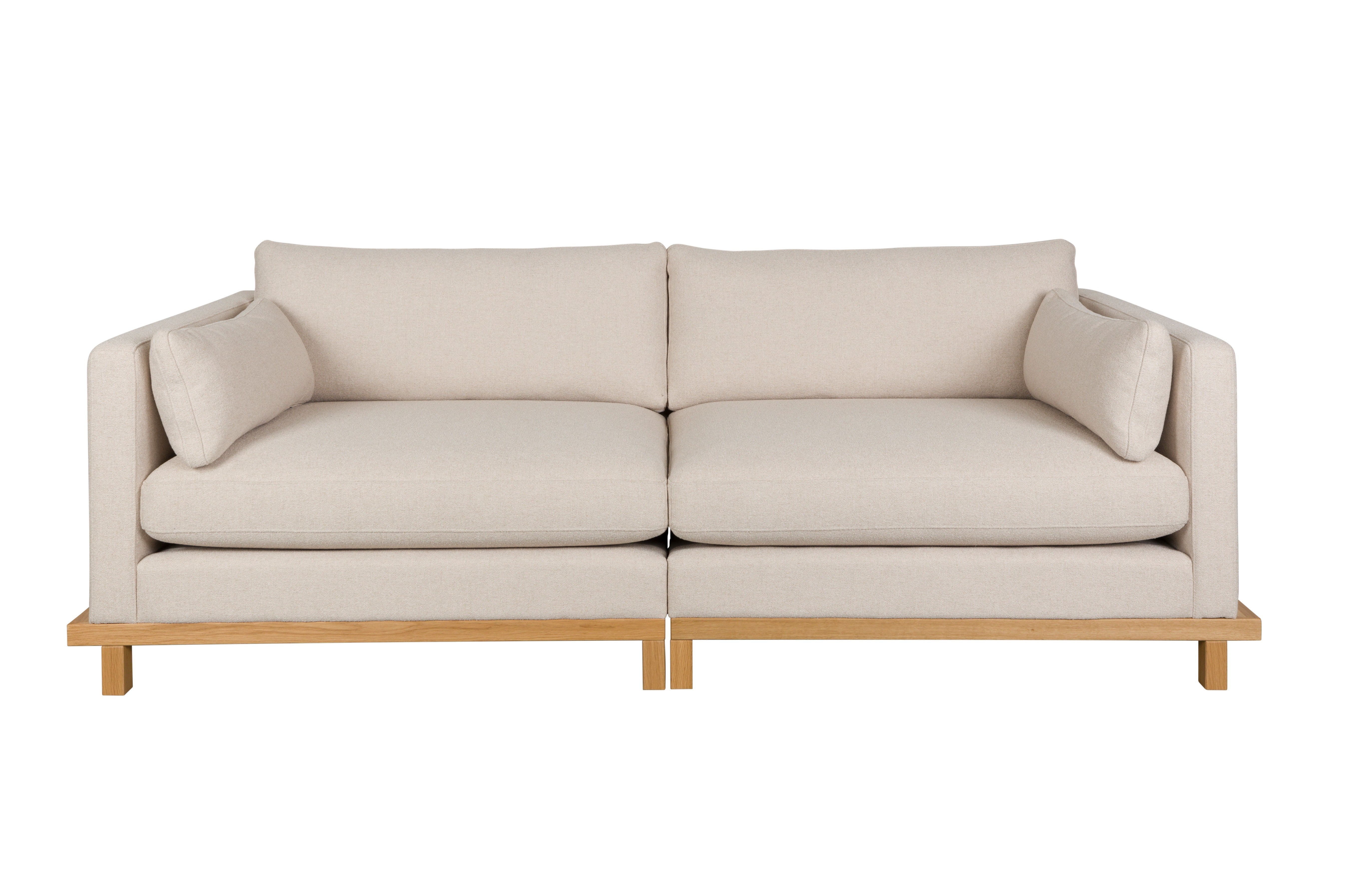 Sofa 3-Sitzer BLOSSOM beige mit Holzgestell