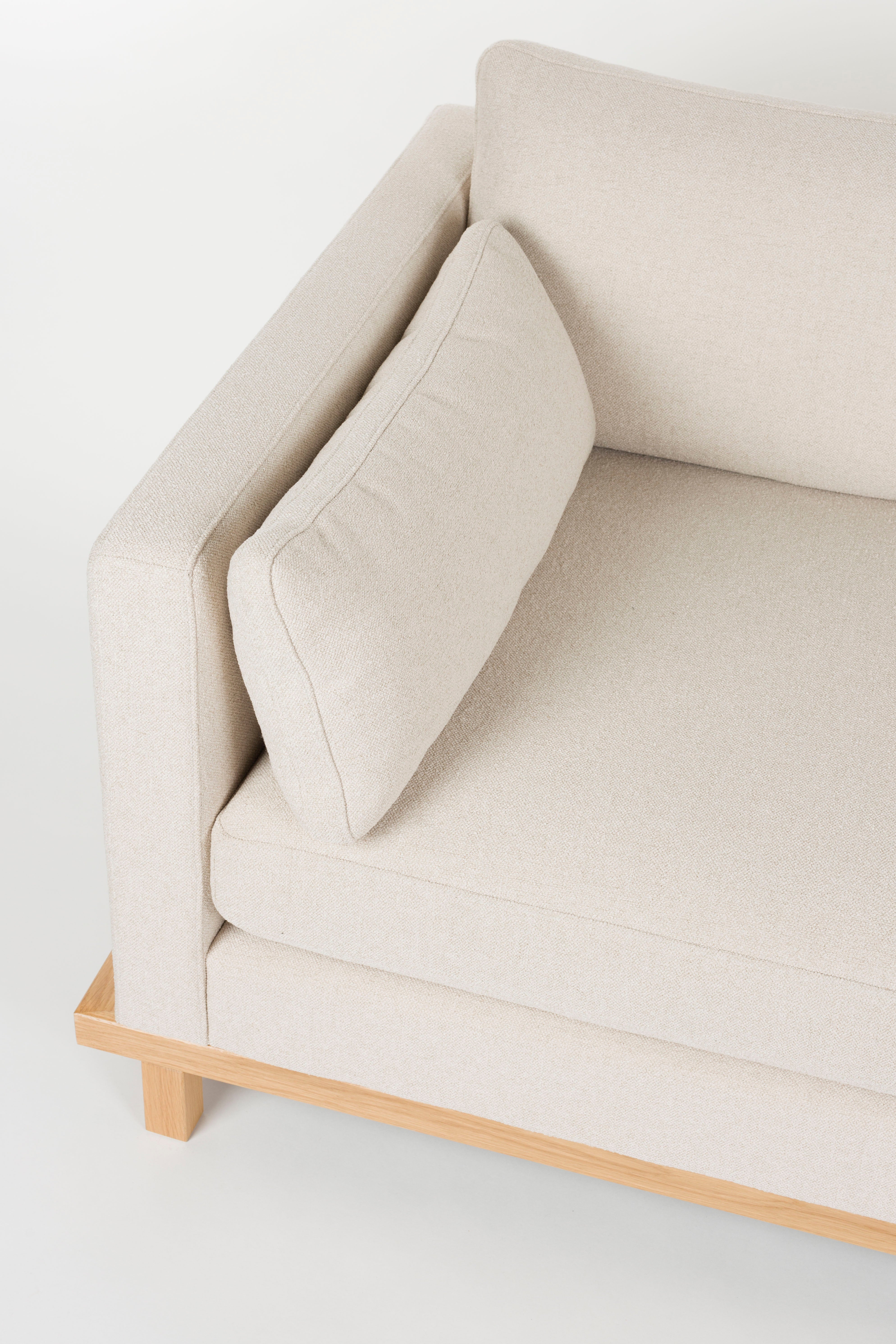 Sofa 3-Sitzer BLOSSOM beige mit Holzgestell