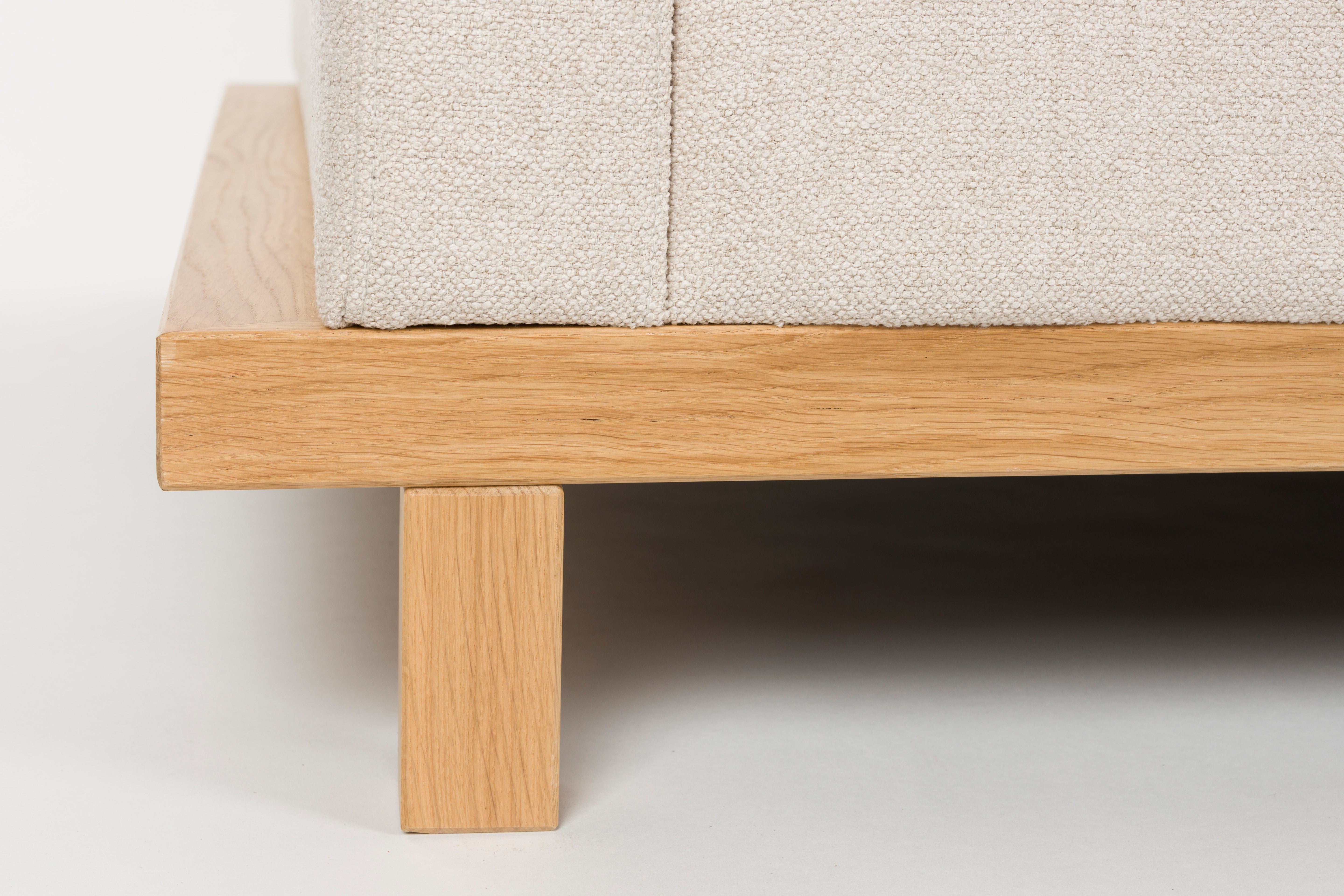 Sofa 3-Sitzer BLOSSOM beige mit Holzgestell