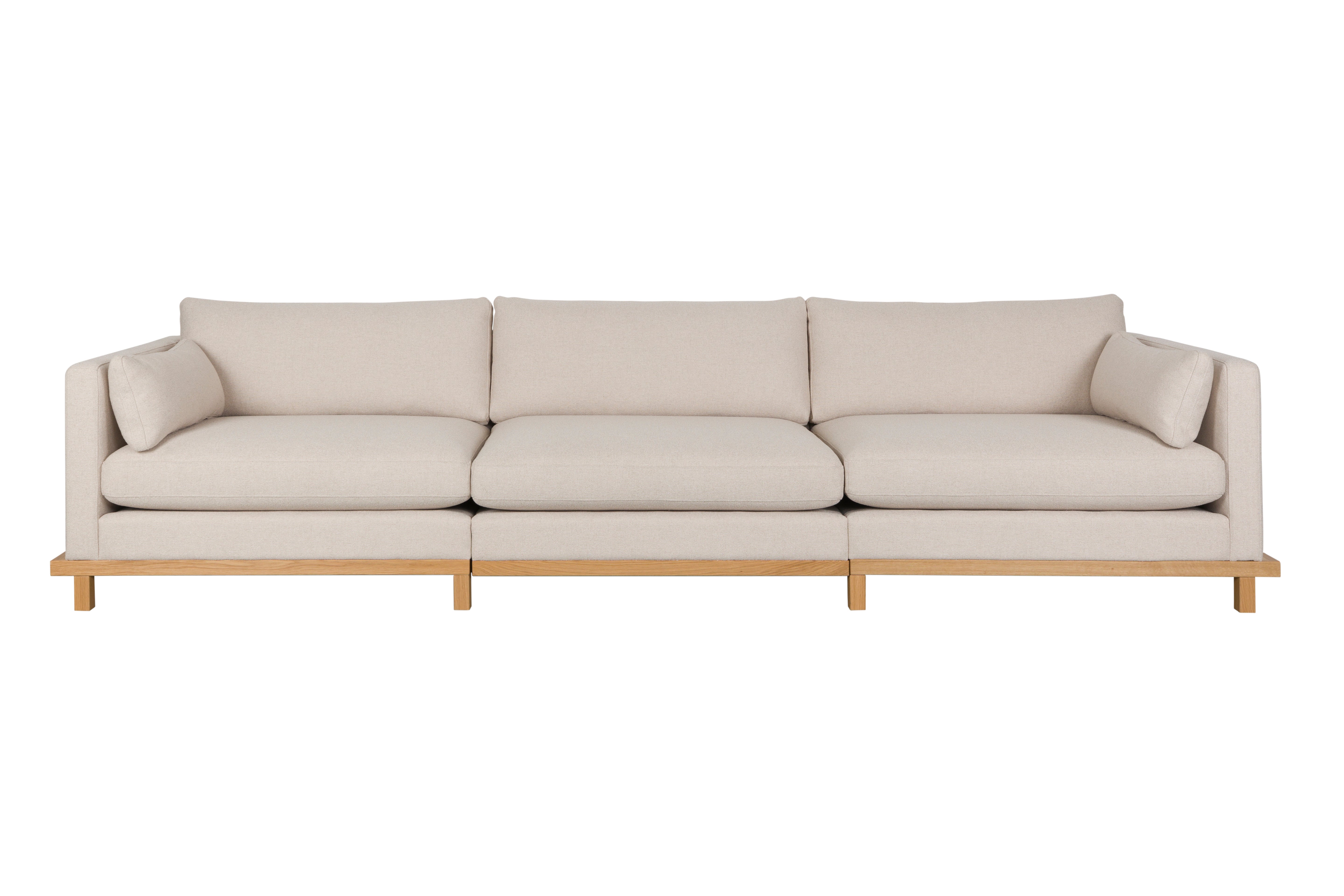 4.5-seater BLOSSOM sofa in beige with a wooden base