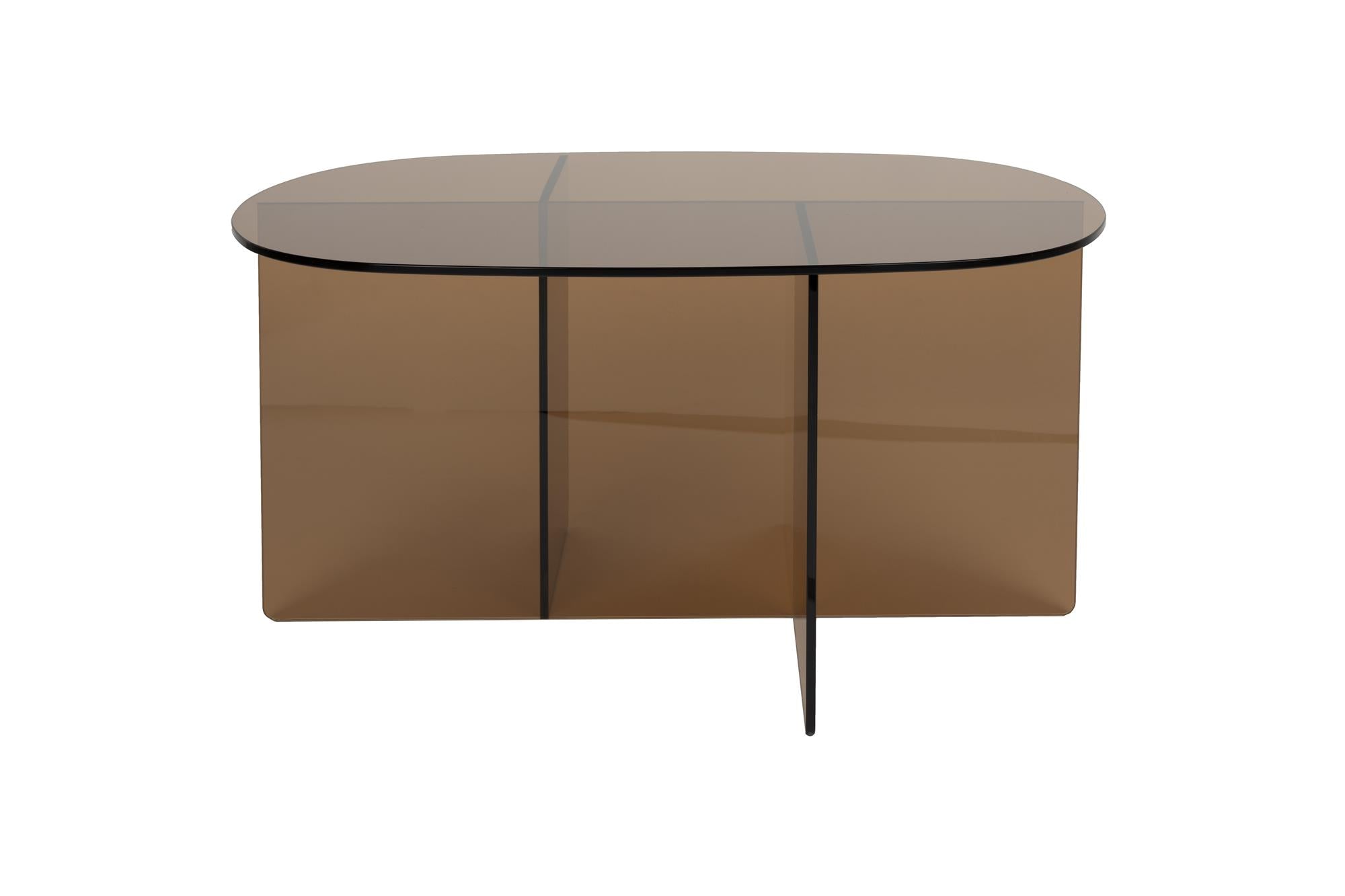 Kaffeetisch LINEA mit braunem Glas