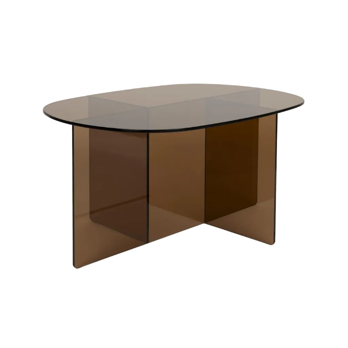 Kaffeetisch LINEA mit braunem Glas