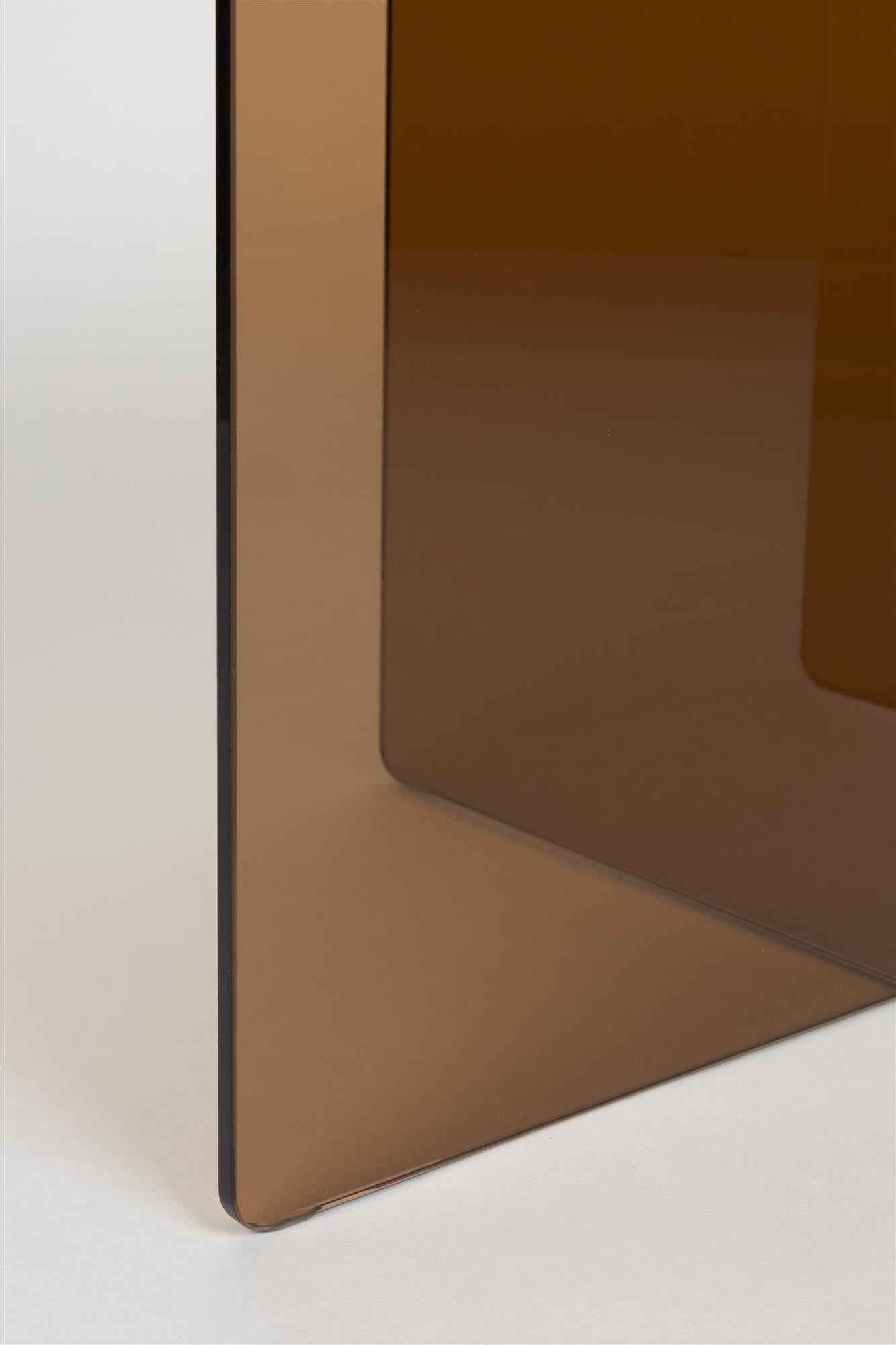 Kaffeetisch LINEA mit braunem Glas