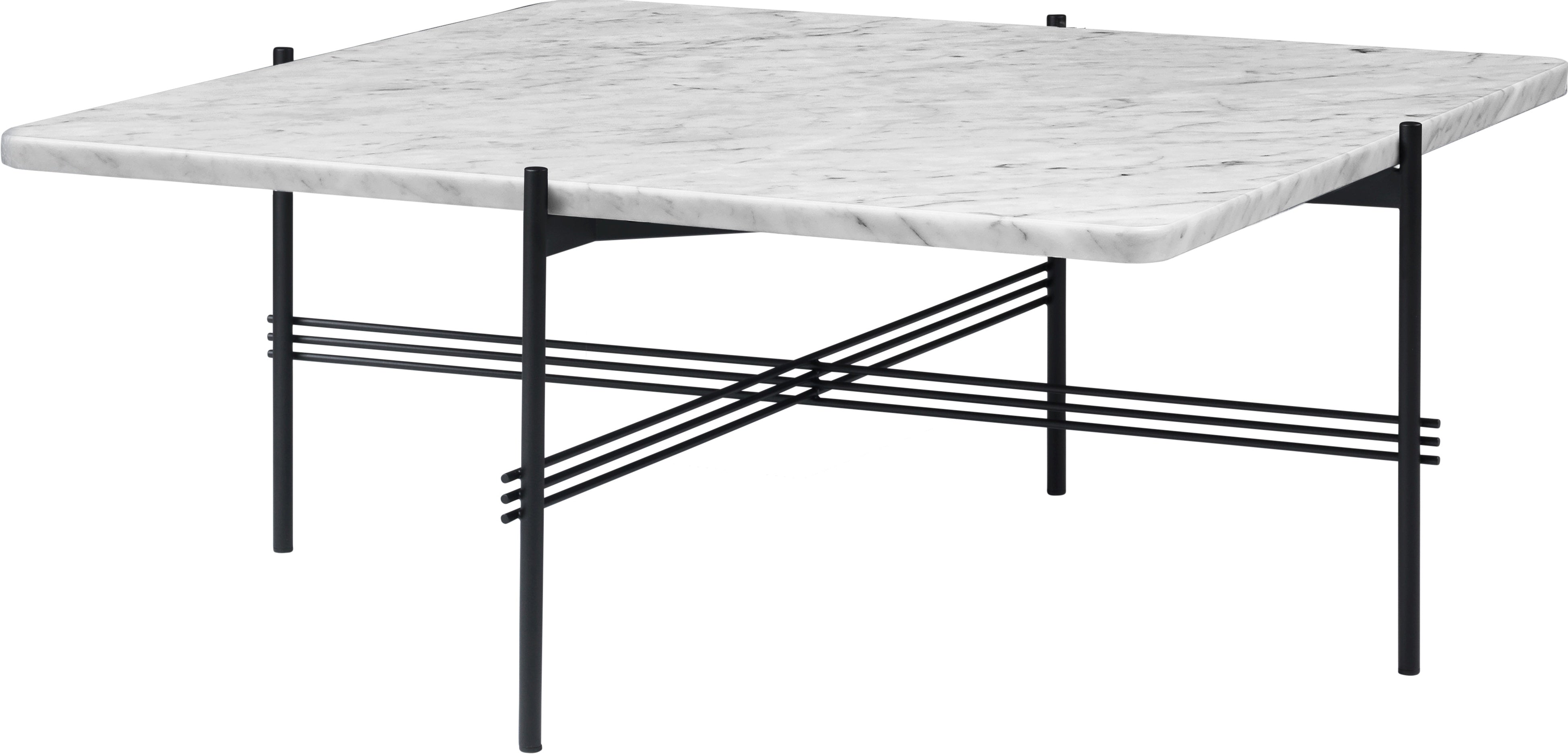 TS coffee table white marble with black base