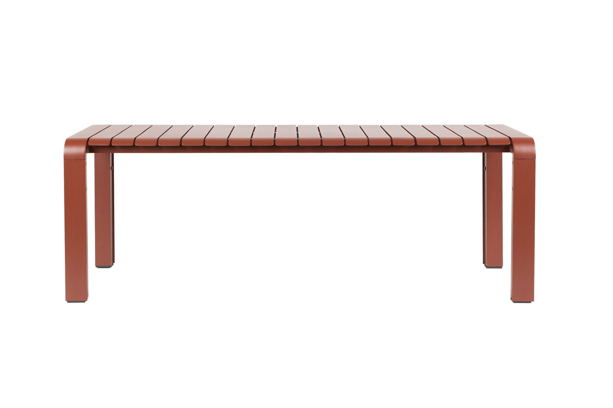 Ławka ogrodowa VONDEL czerwony – 130 x 45 cm