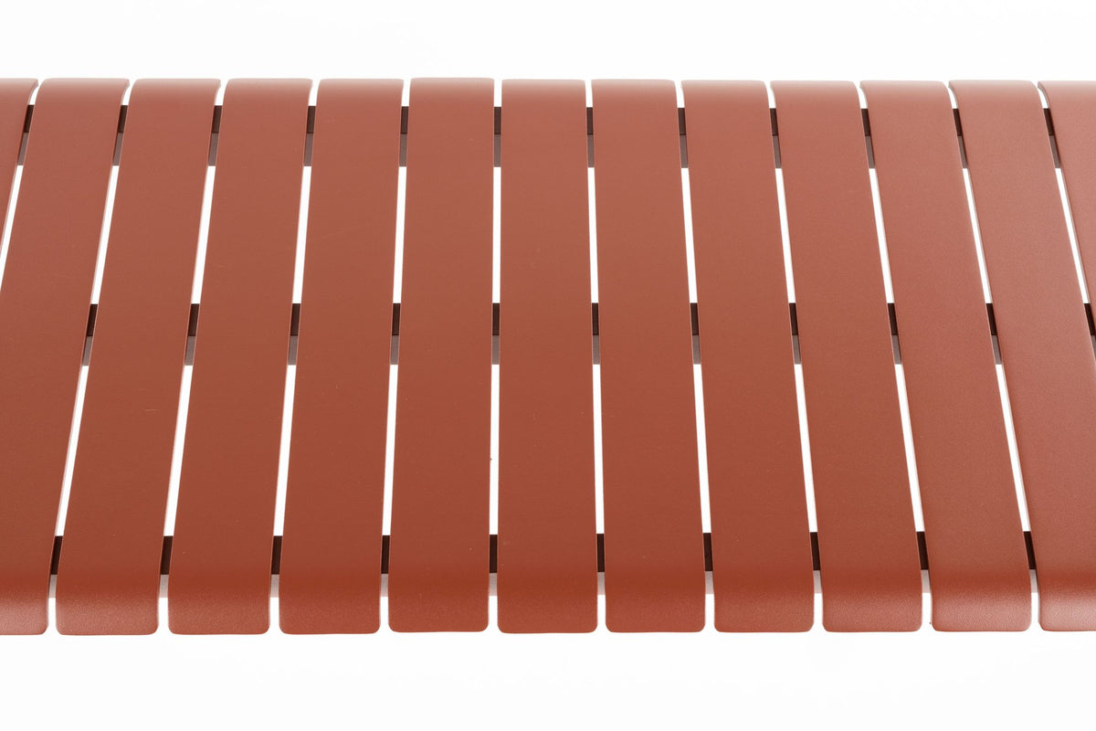 Ławka ogrodowa VONDEL czerwony – 130 x 45 cm