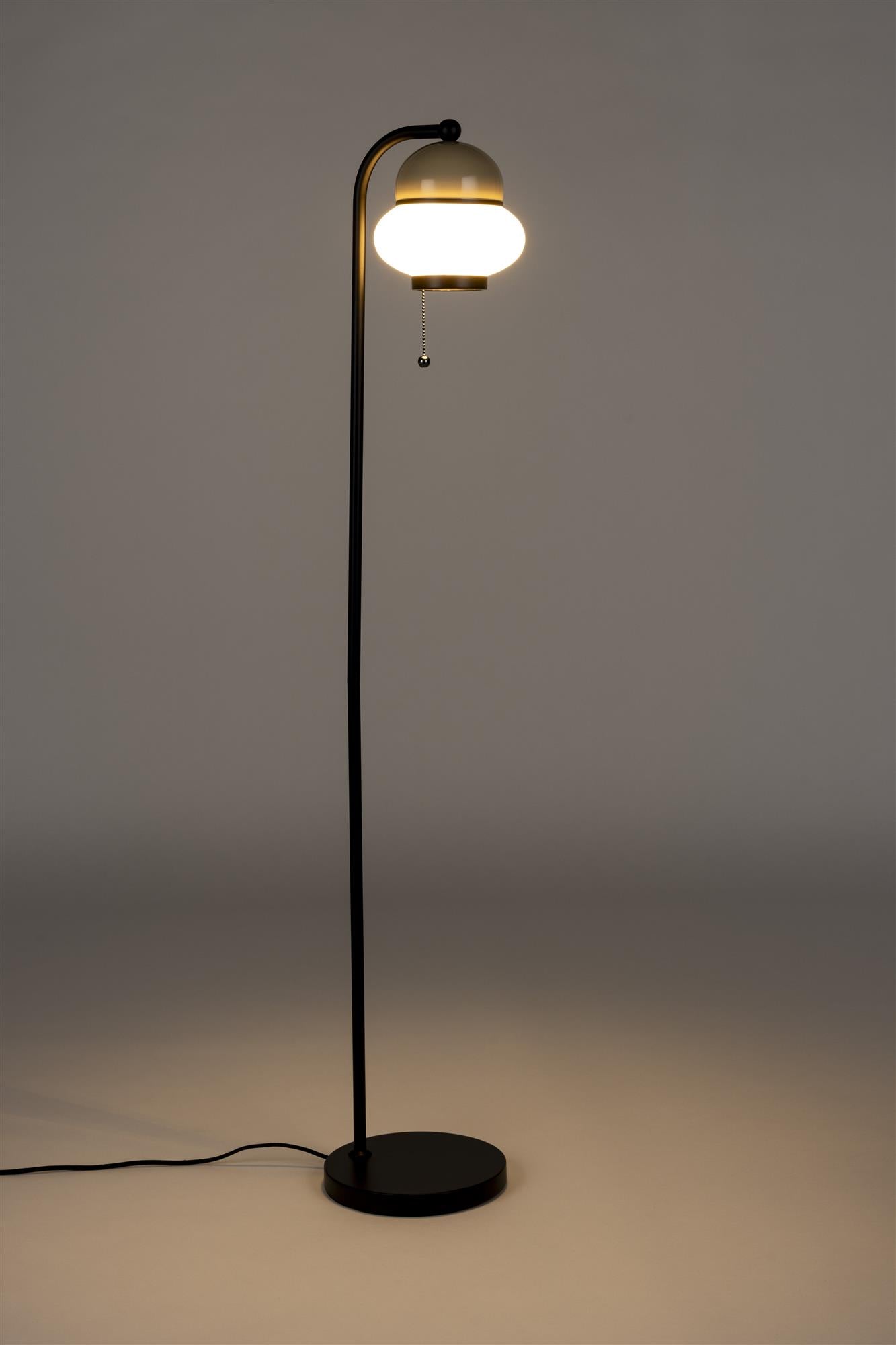 Stehlampe BUMBLE in Beige mit schwarzem Finish