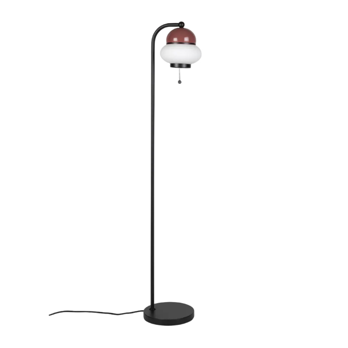 Bodenlampe BUMBLE in Bordeaux mit schwarzem Finish