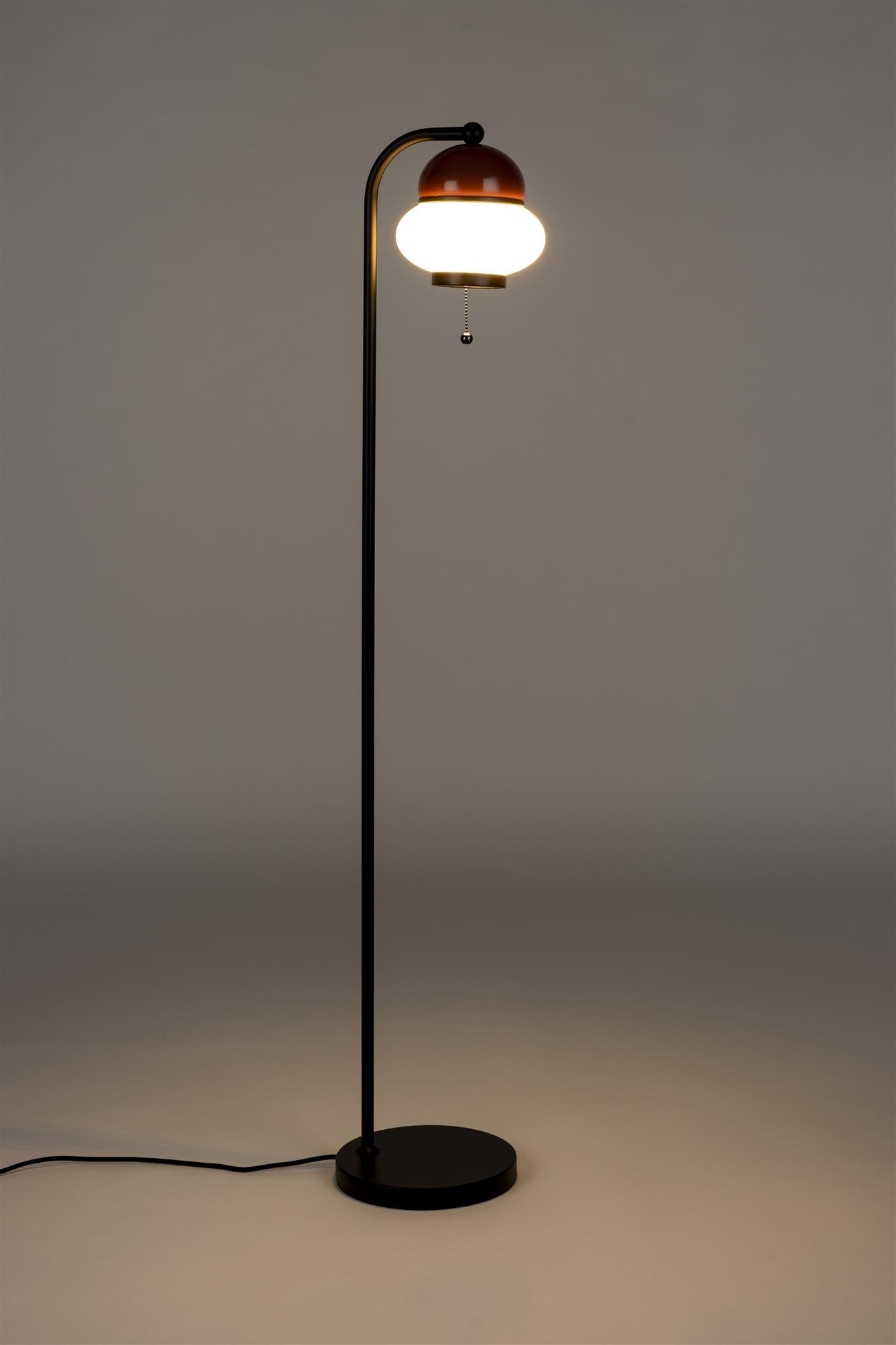 Bodenlampe BUMBLE in Bordeaux mit schwarzem Finish