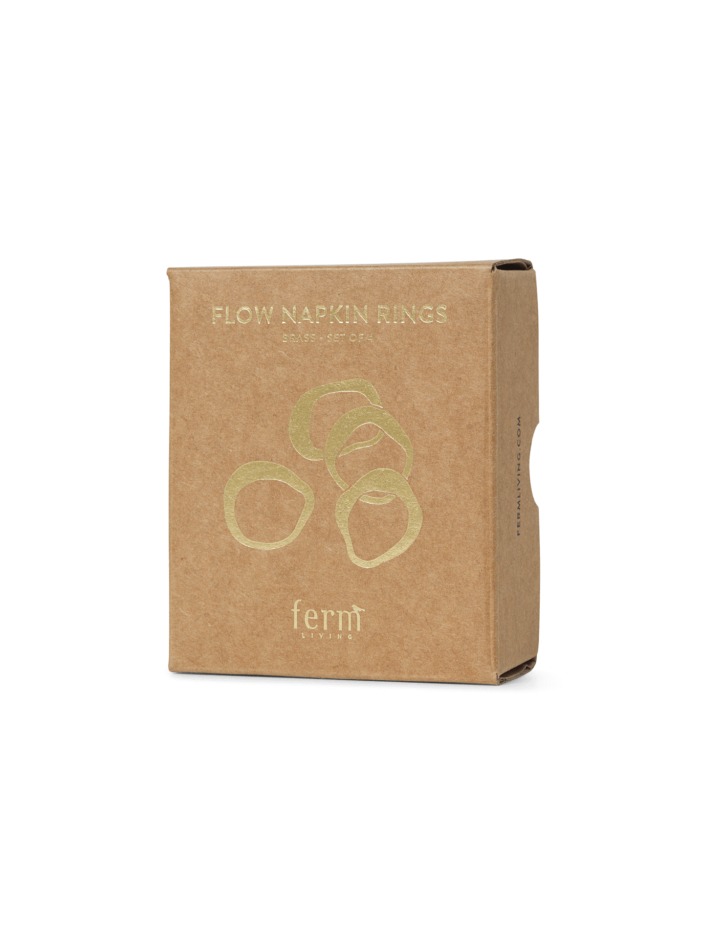 FLOW brass napkin ring set