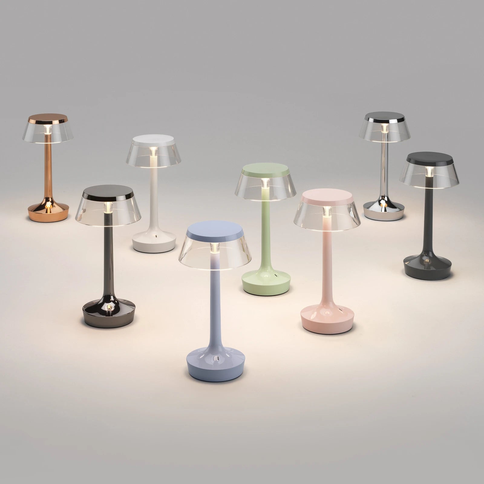 Portable Lamp BON JOUR UNPLUGGED green with transparent shade