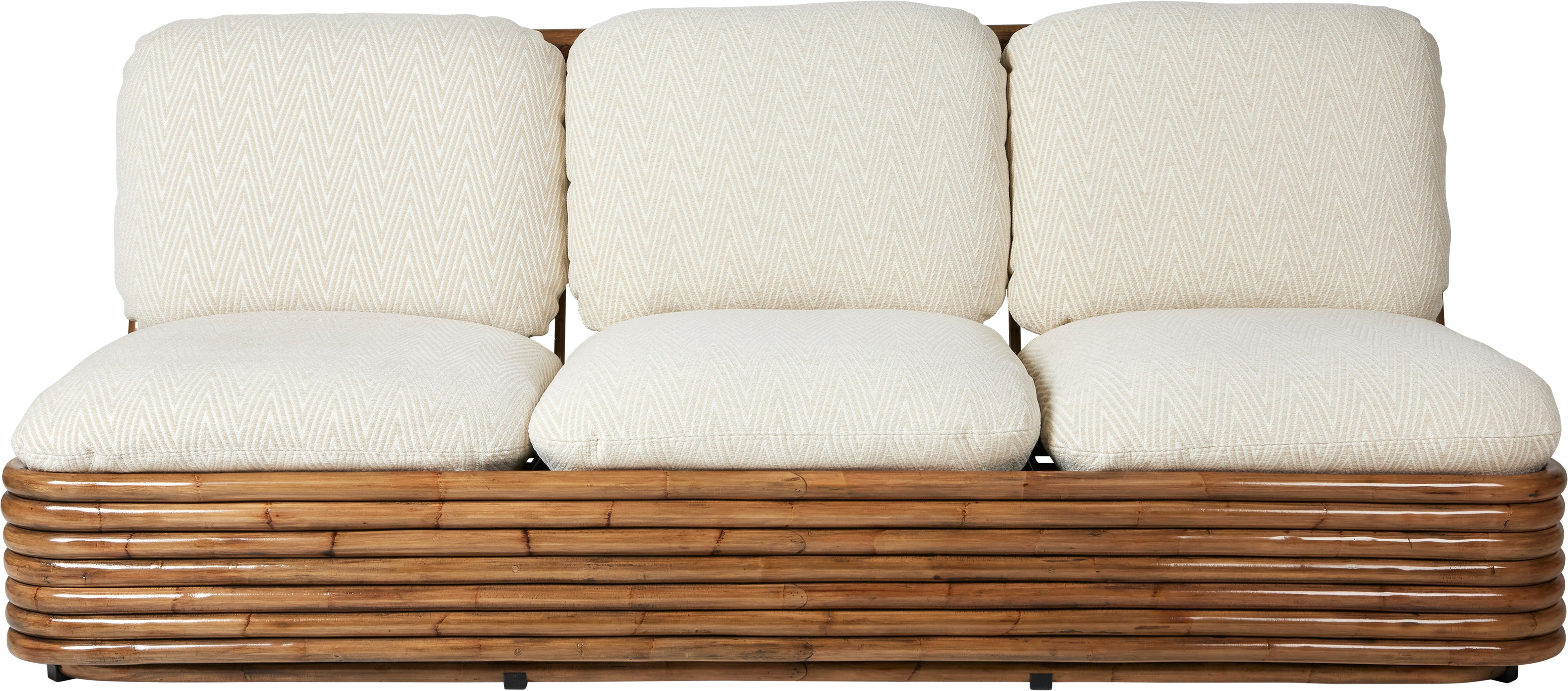 BOHEMIAN Sofa 72 upholstered with a rattan base
