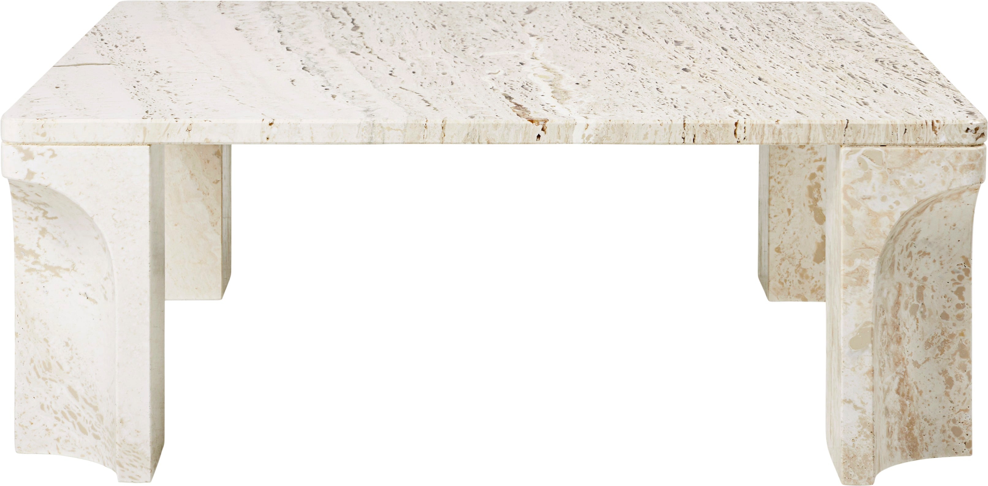 Kaffeetisch DORIC cremefarbener Travertin