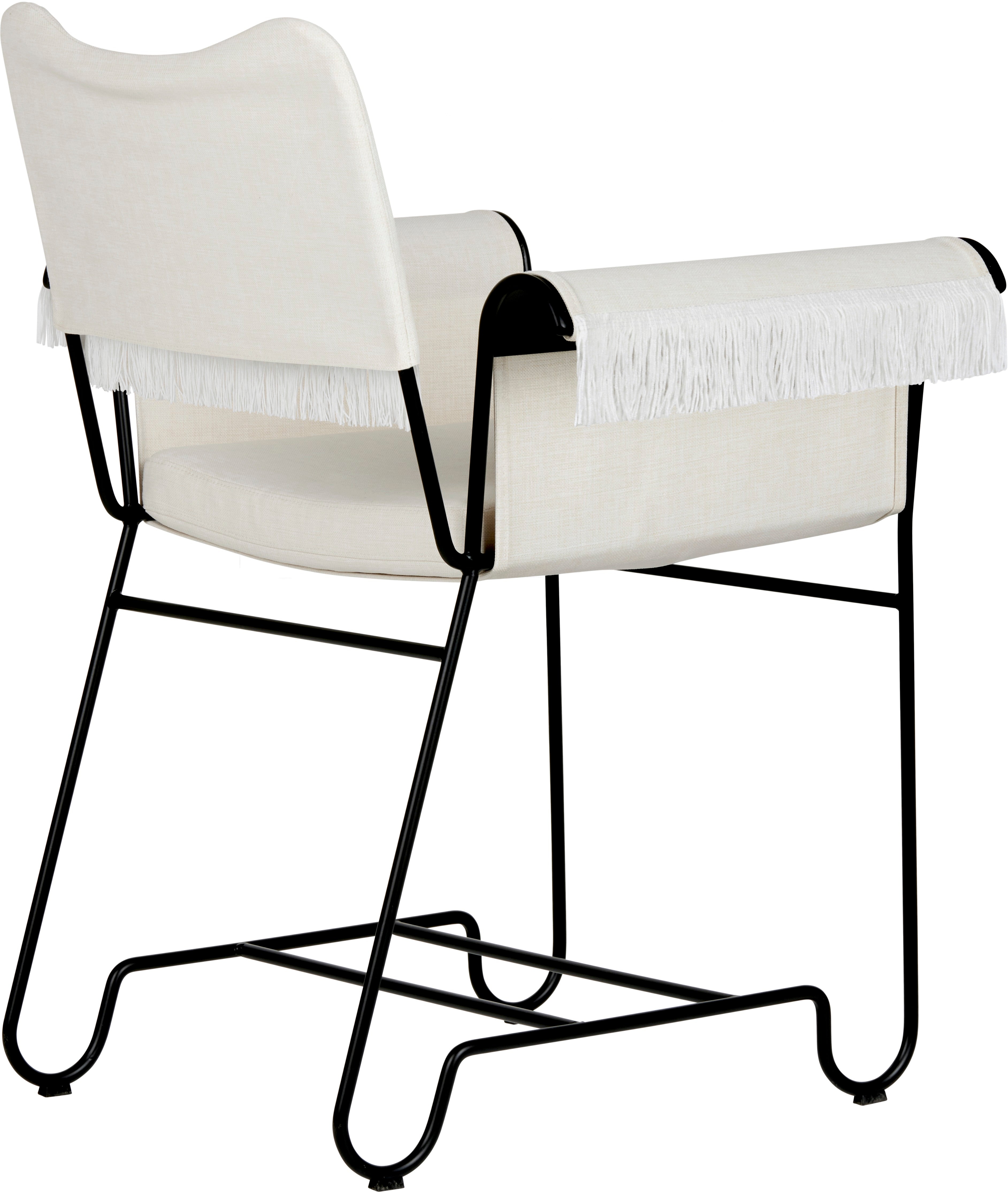 TROPIQUE cream garden chair with a black steel base