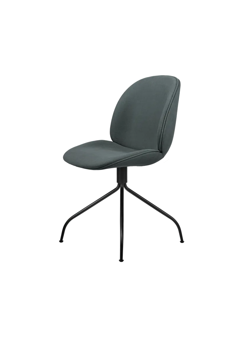 Upholstered BEETLE swivel chair with a black base