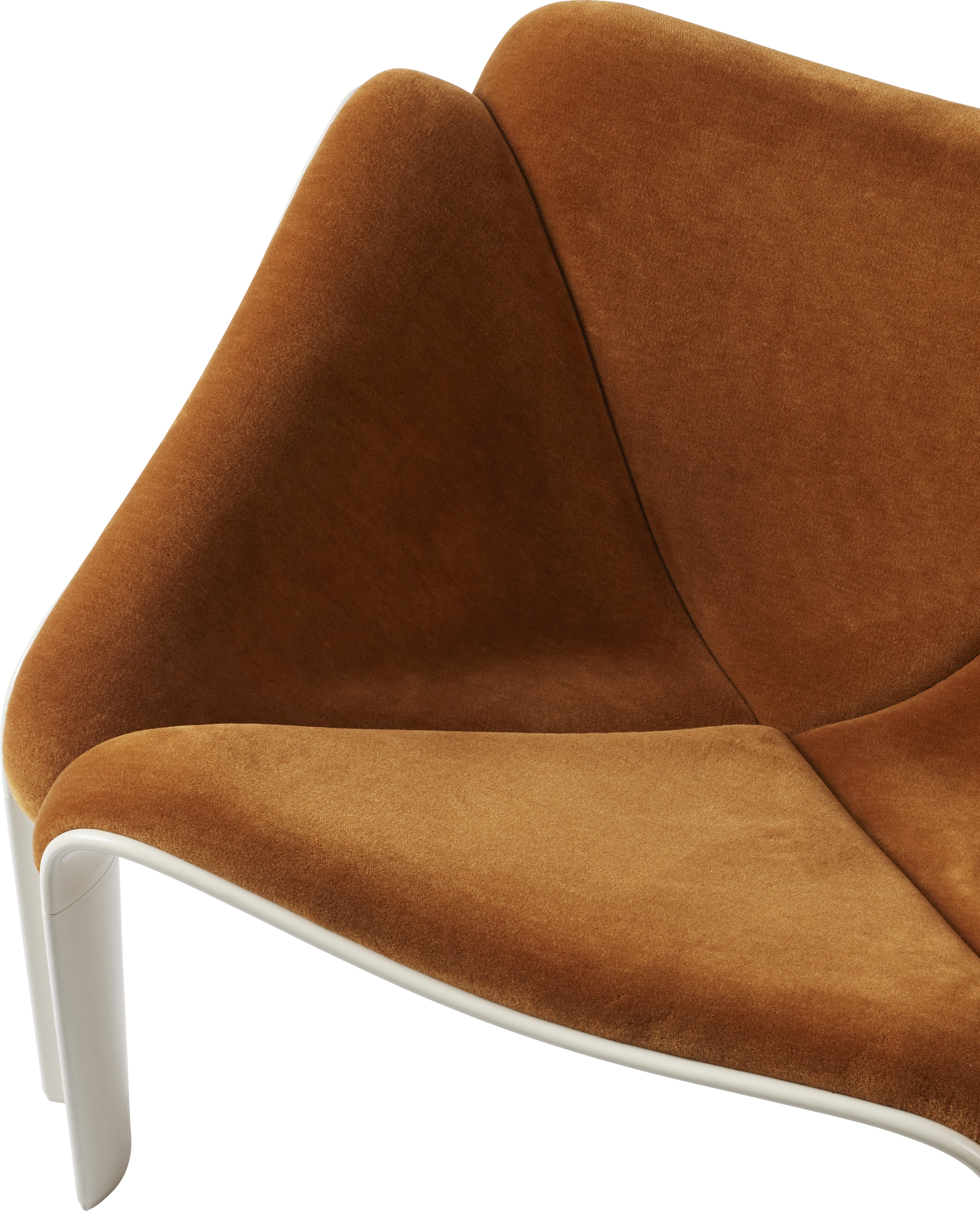 F300 Armchair in Cognac with White Base [Amelia Revised]