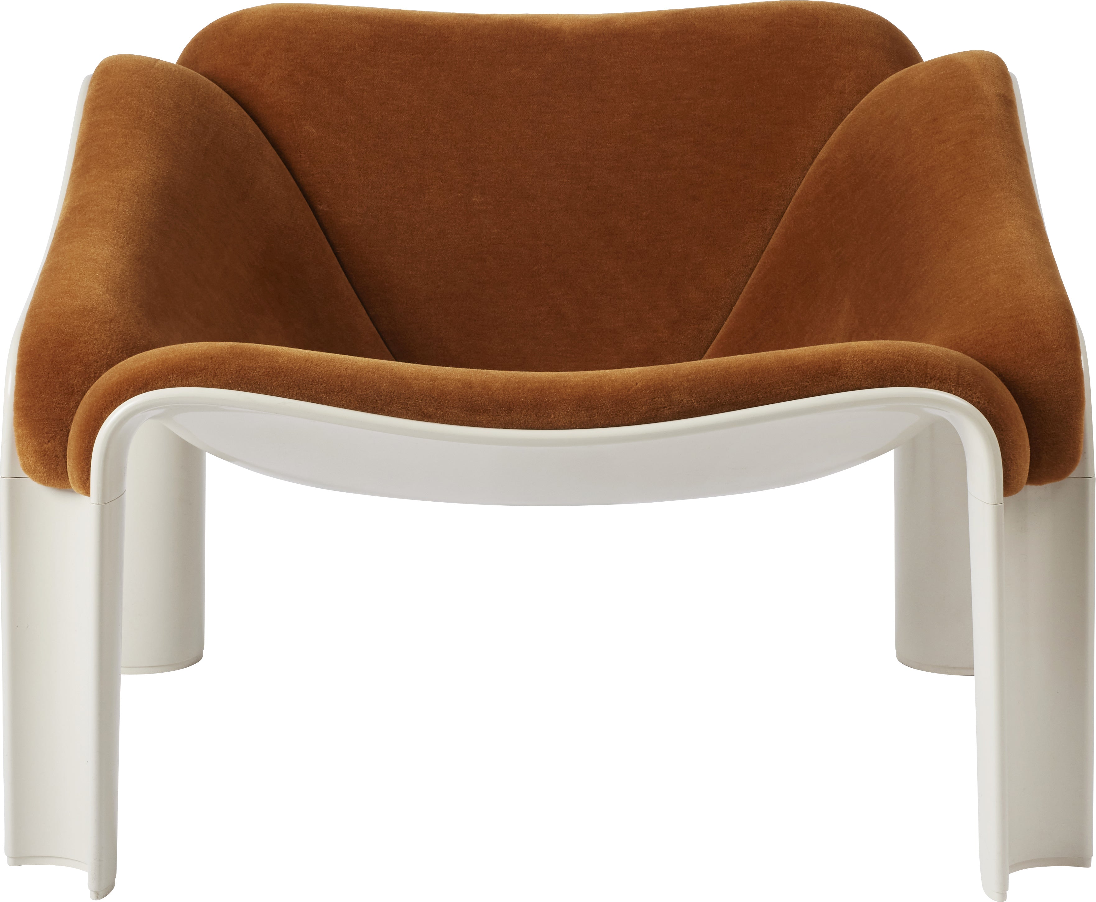 F300 Armchair in Cognac with White Base [Amelia Revised]