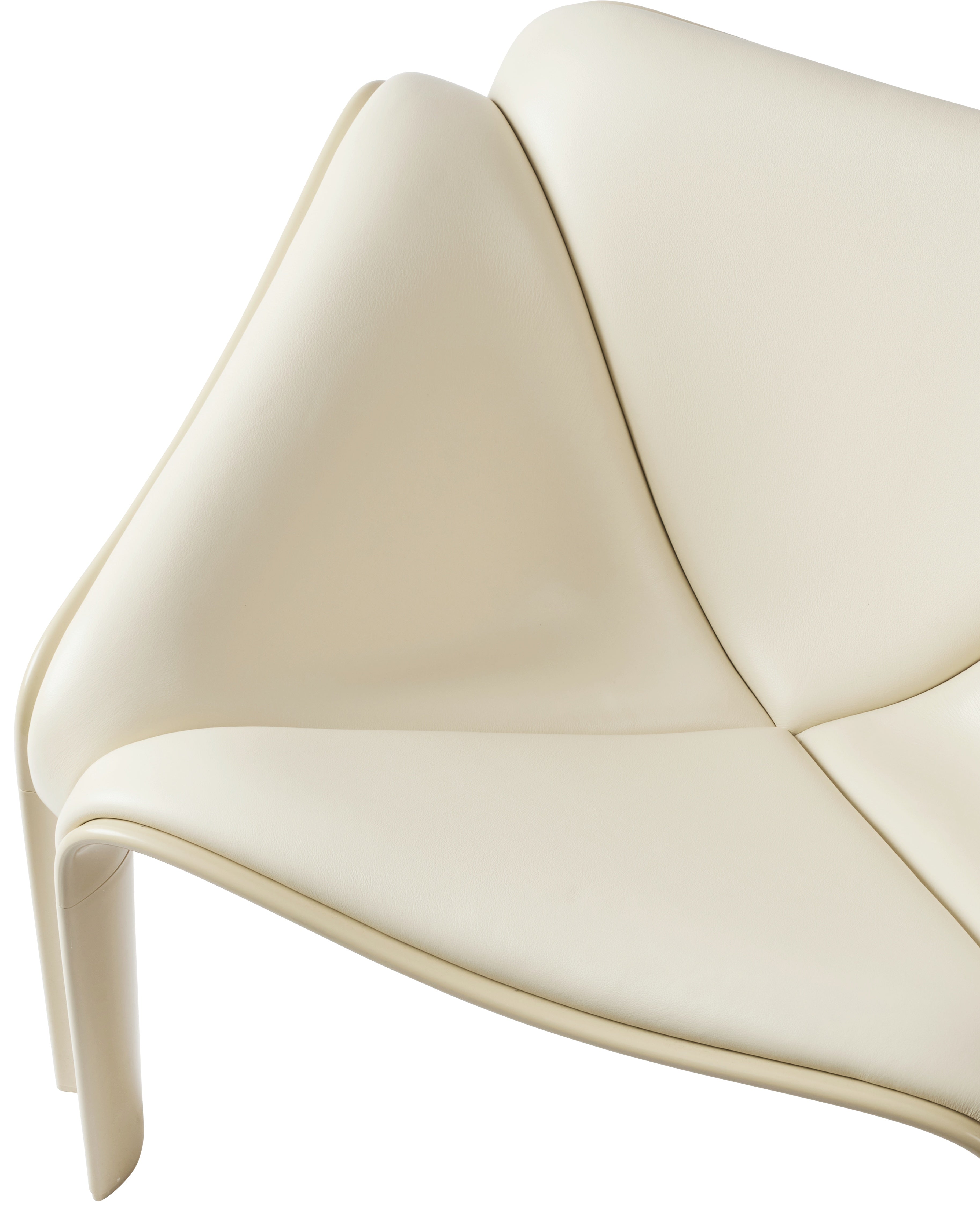 F300 Armchair White Leather with Cream Base [Amelia Revised]