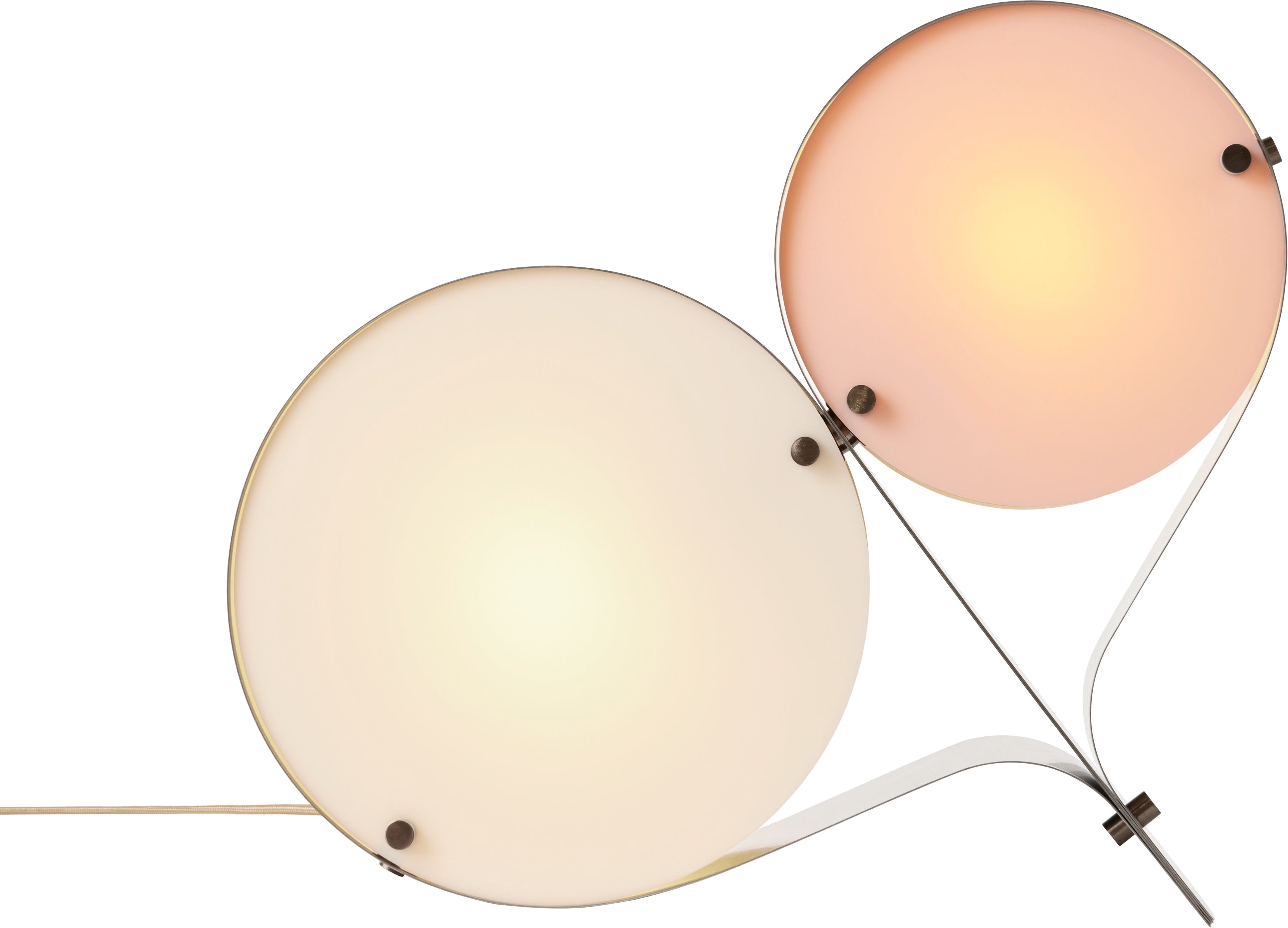 COPPIA Tischlampe Creme mit Rosa