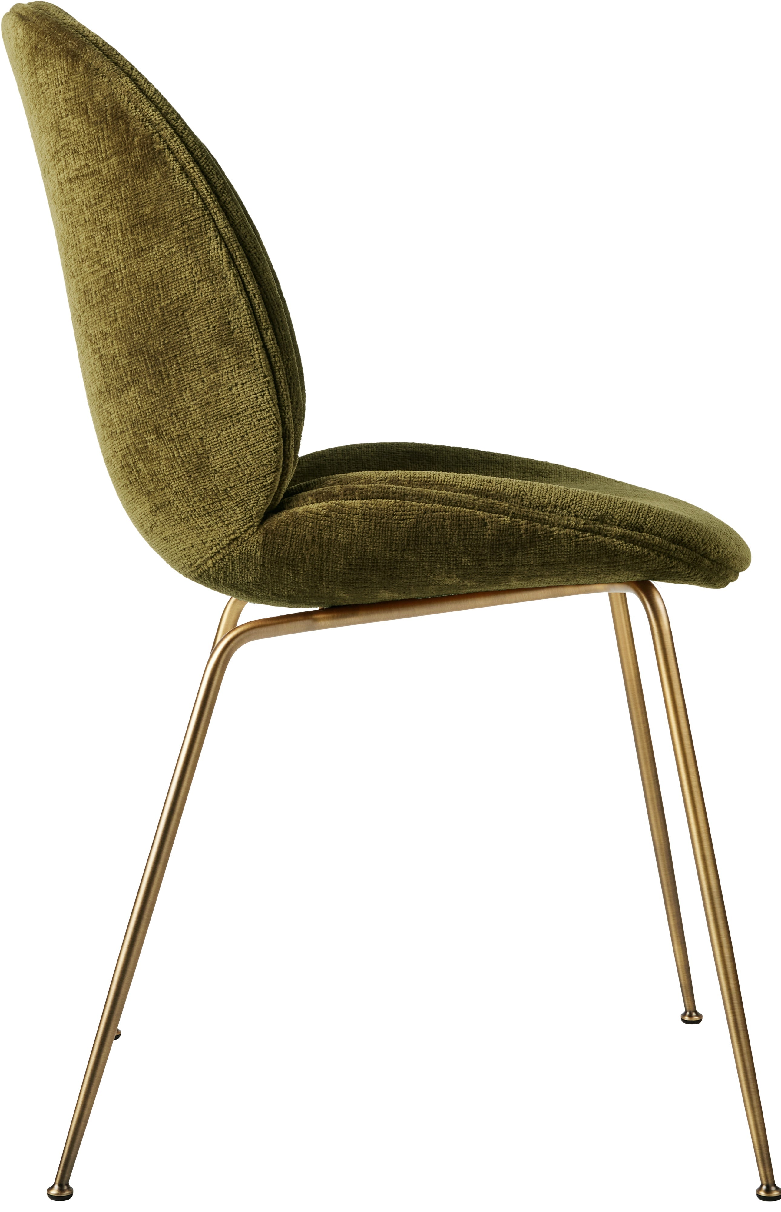 BEETLE upholstered chair with brass base