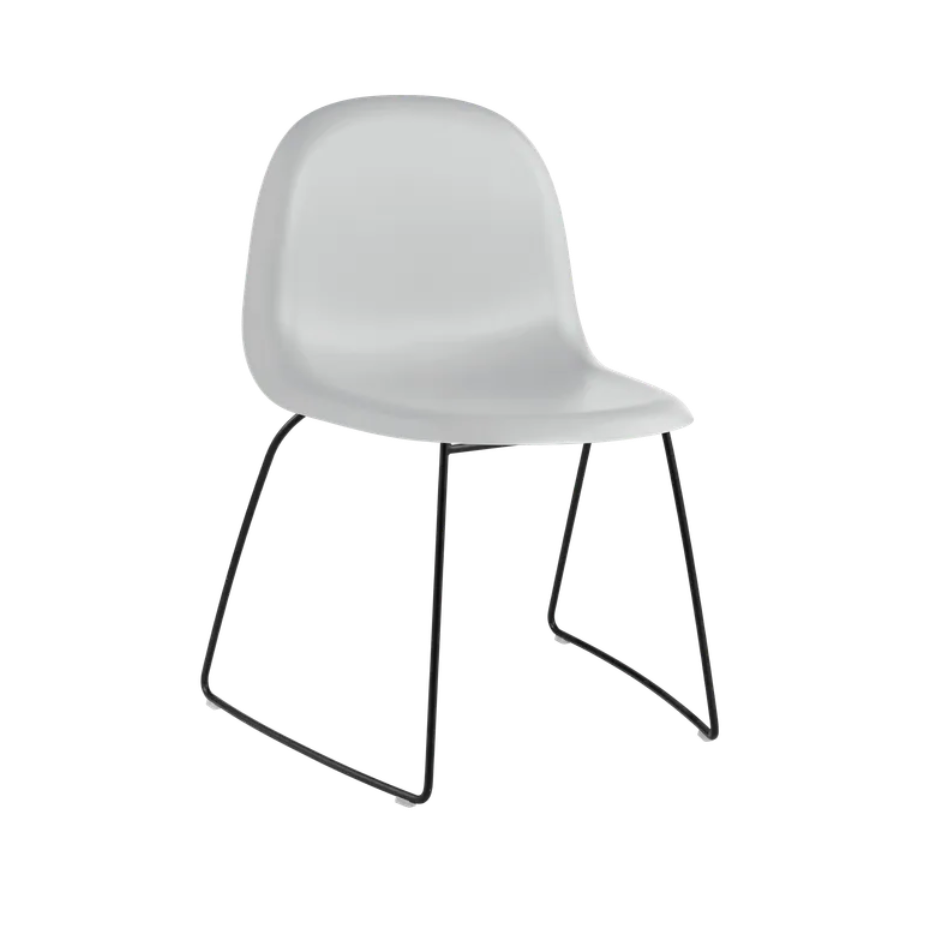 GUBI 3D Chair with Gray Seat and Black Base