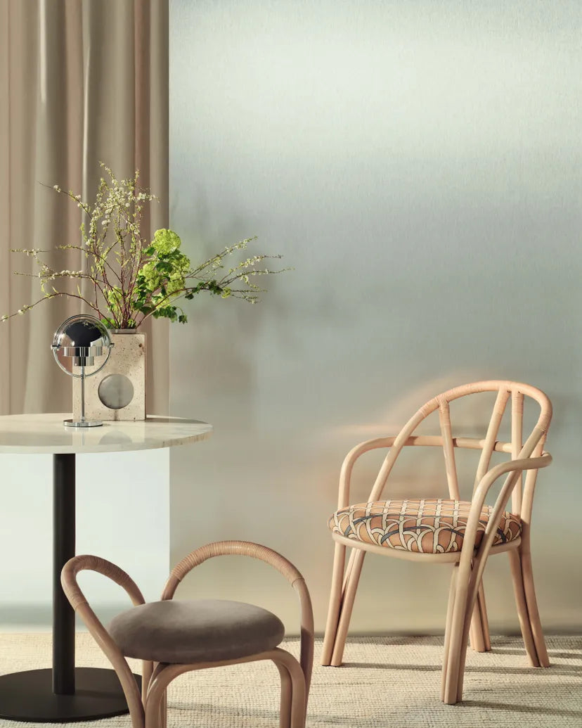 Polsterstuhl BISTRA mit Rattanbasis