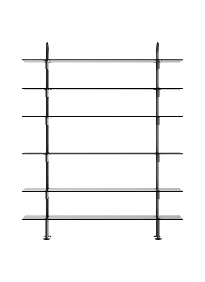 KEEN Shelf with Smoky Glass and Black Brass Frame