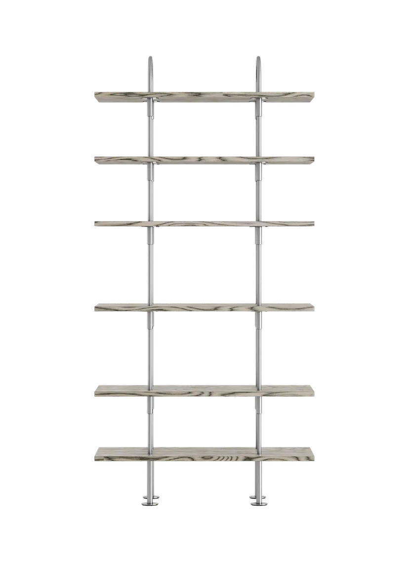 KEEN Shelf gray wood with satin steel frame