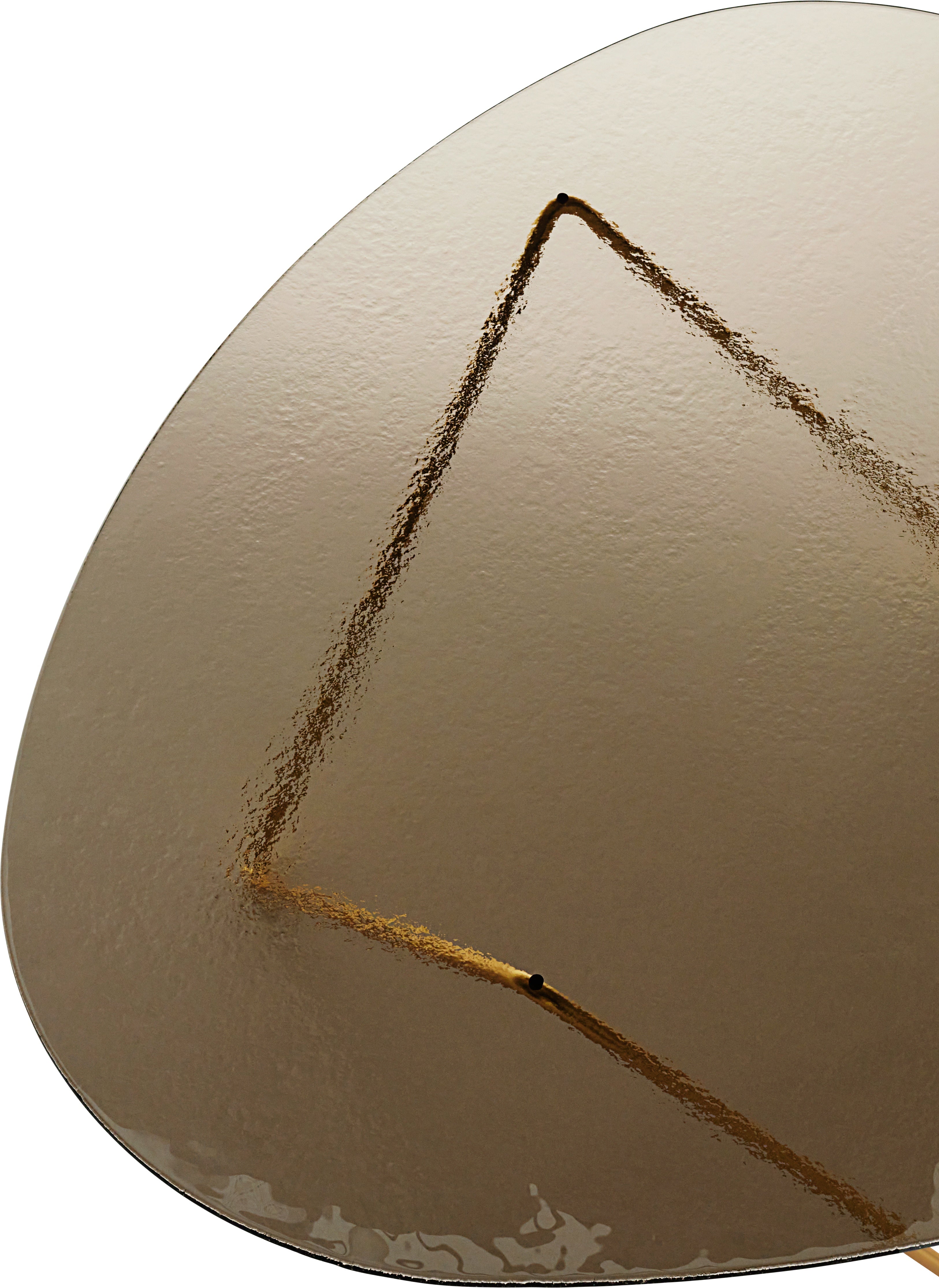 Kaffeetisch PEDRERA braunes Glas mit messingfarbenem Gestell