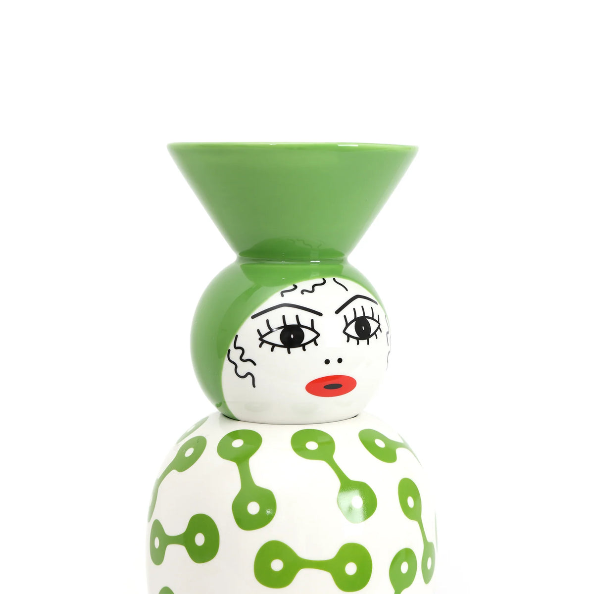 Vase mit Deckel CANOPIE - PIETRA grün mit Weiß