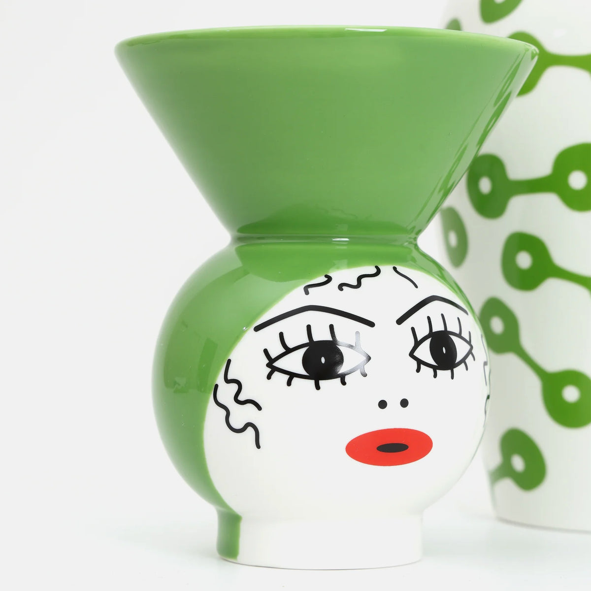 Vase mit Deckel CANOPIE - PIETRA grün mit Weiß