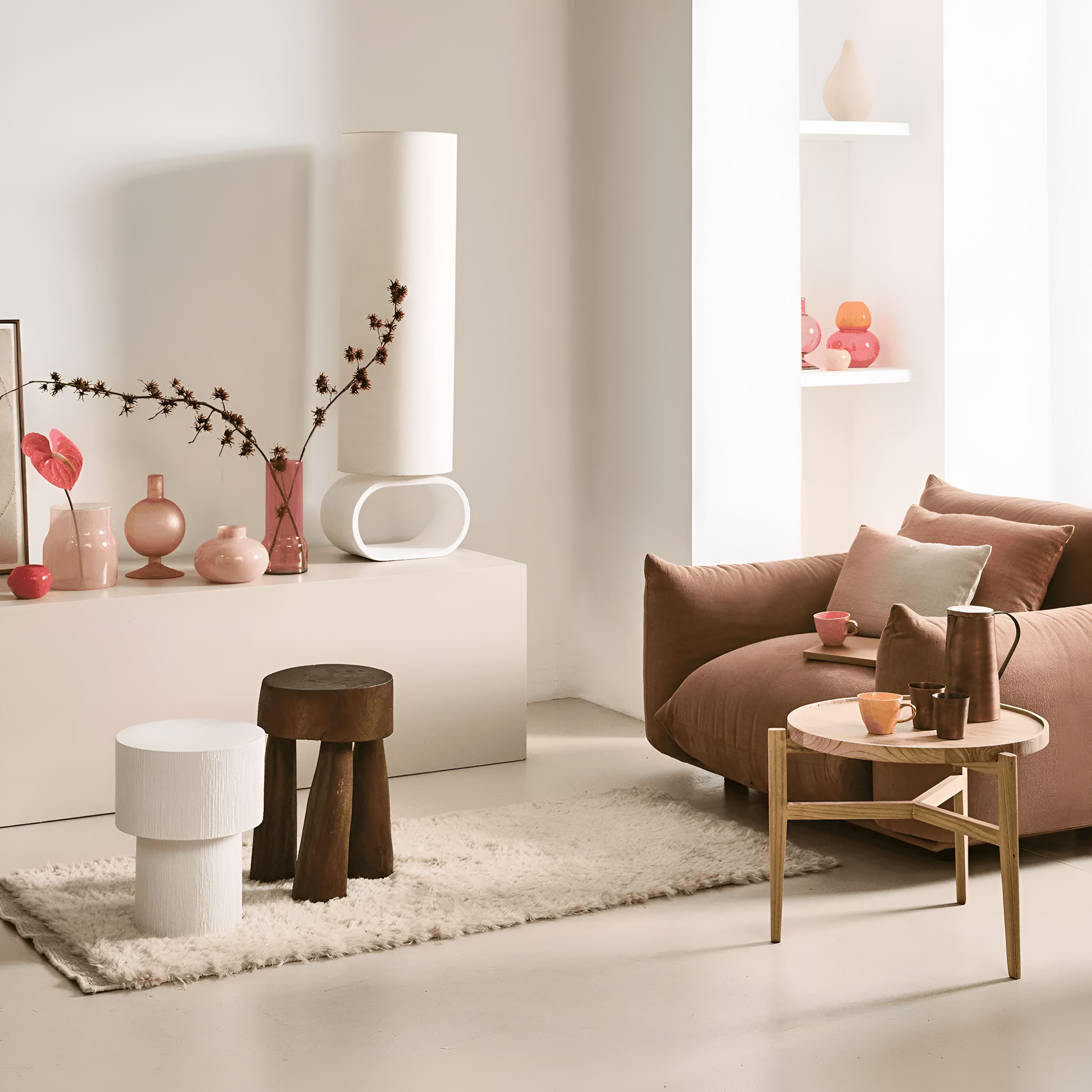 BARLETTA Stehleuchte weiße Keramik