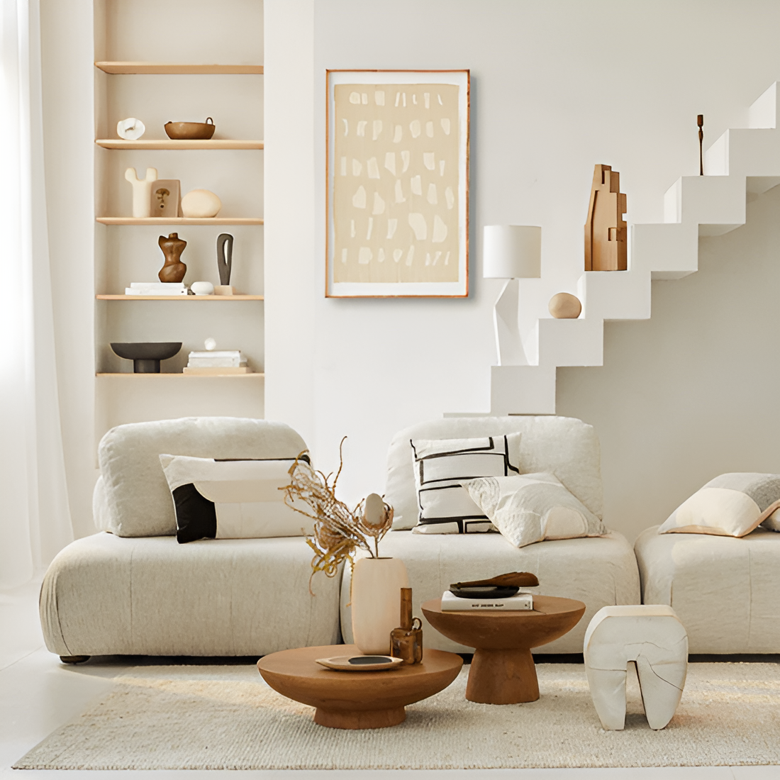 MIYUKI TABLE LAMP White Kamionka with a cotton lampshade