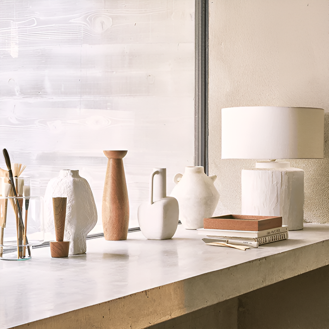MASON Tischleuchte aus weißer Keramik