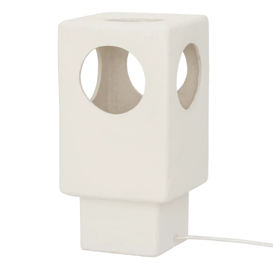 LYCKA Tischlampe aus weißem Steinzeug