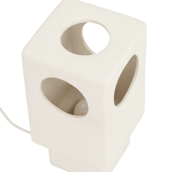 LYCKA Tischlampe aus weißem Steinzeug