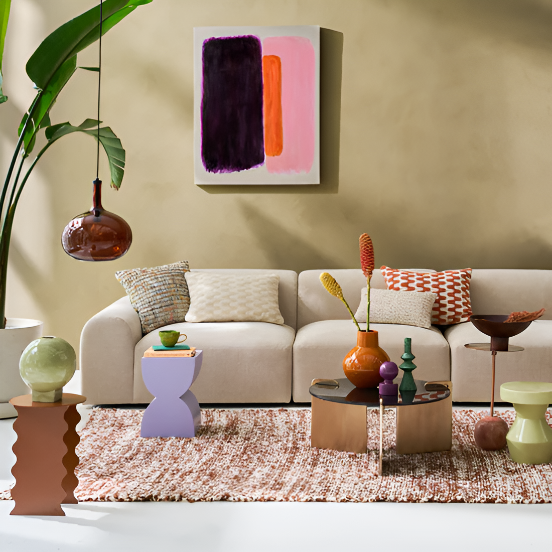 VERANO Kissen beige meliert